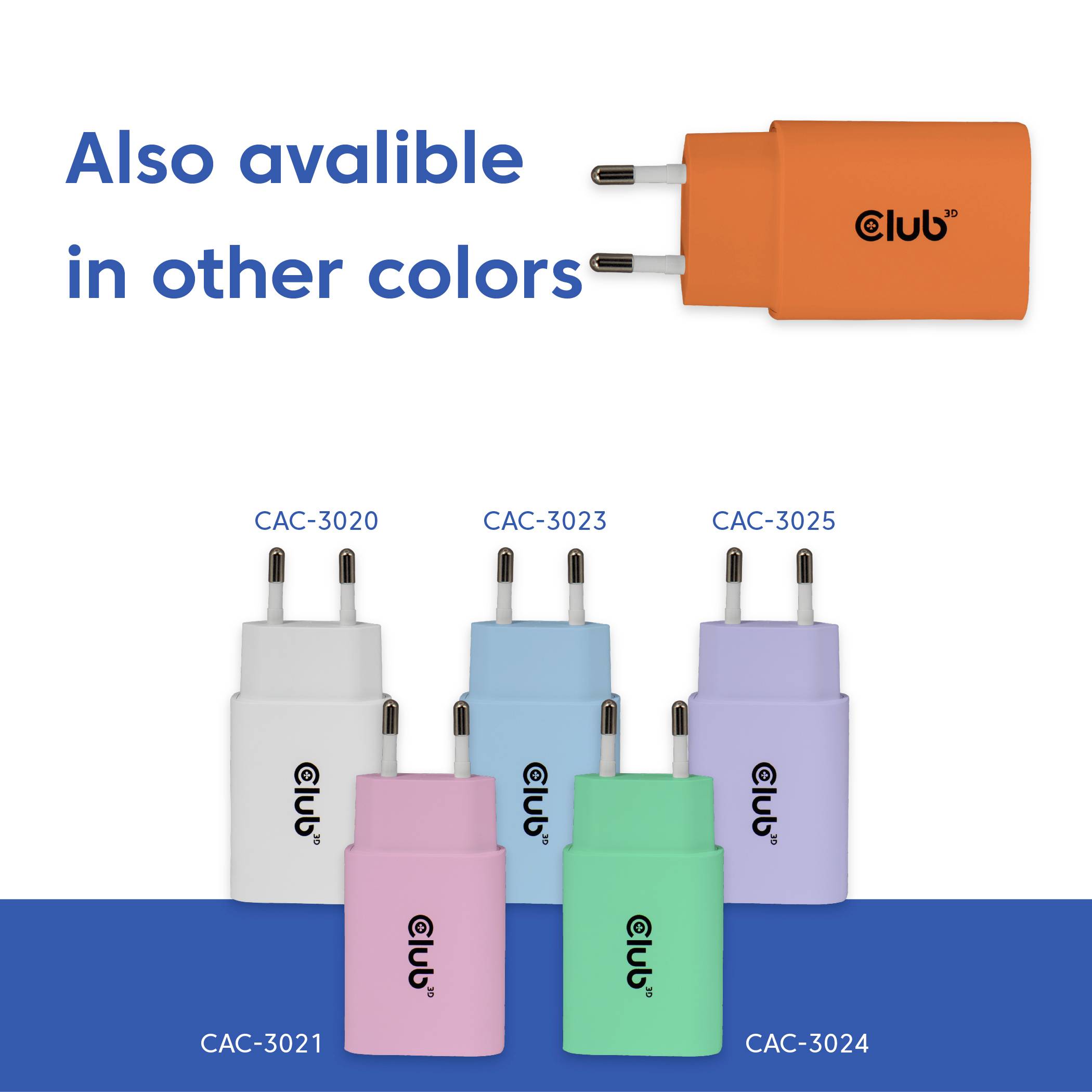 Club3D CAC-3023 USB Ladegerät 30W Orange Innenbereich