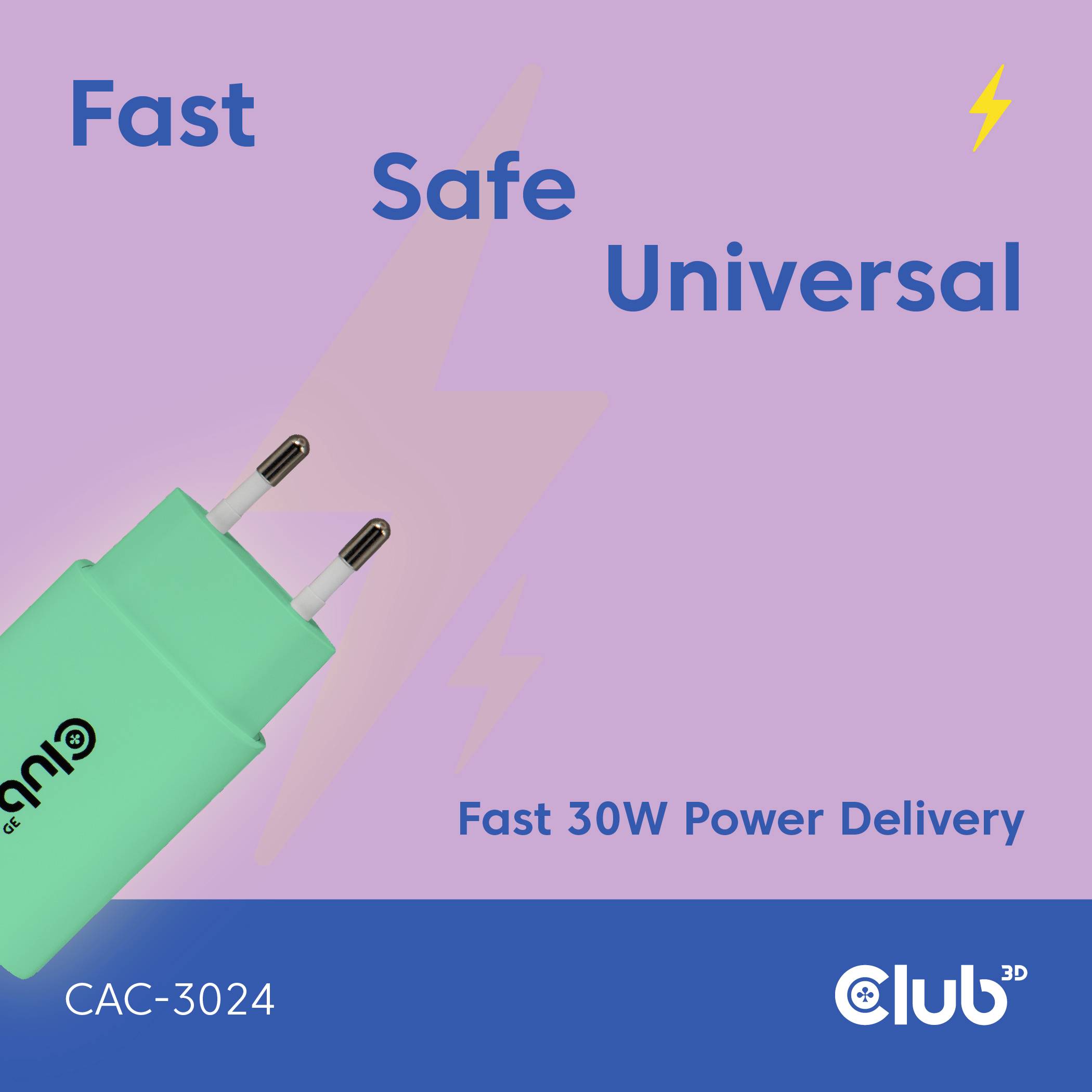 club3D CAC-3024 USB Ladegerät 30 W Grün Innenbereich