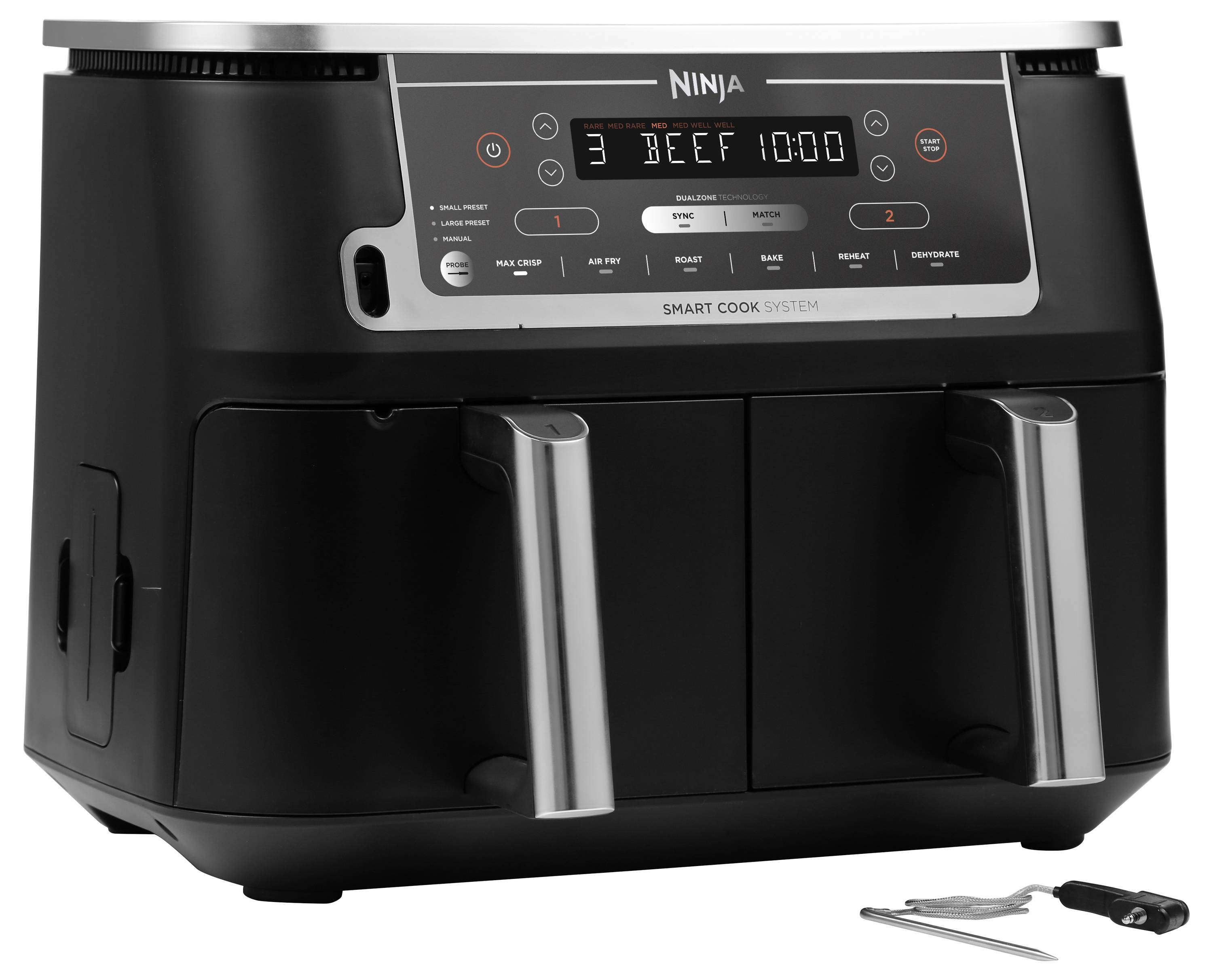 Ninja Foodi Max Dual Zone AF451EU Heißluft-Fritteuse 9.5l 2470W Schwarz