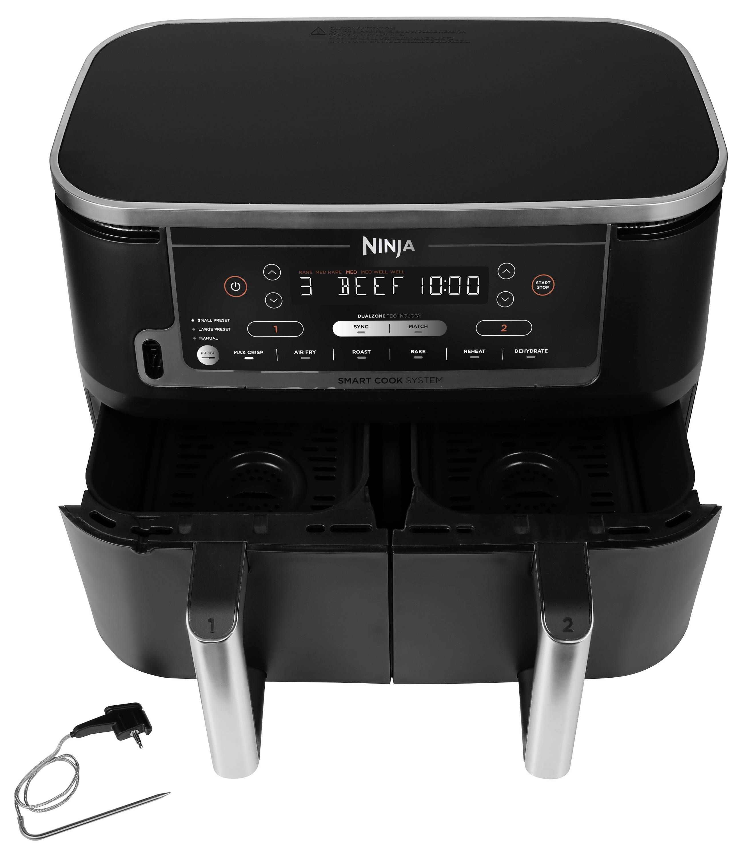 Ninja Foodi Max Dual Zone AF451EU Heißluft-Fritteuse 9.5l 2470W Schwarz