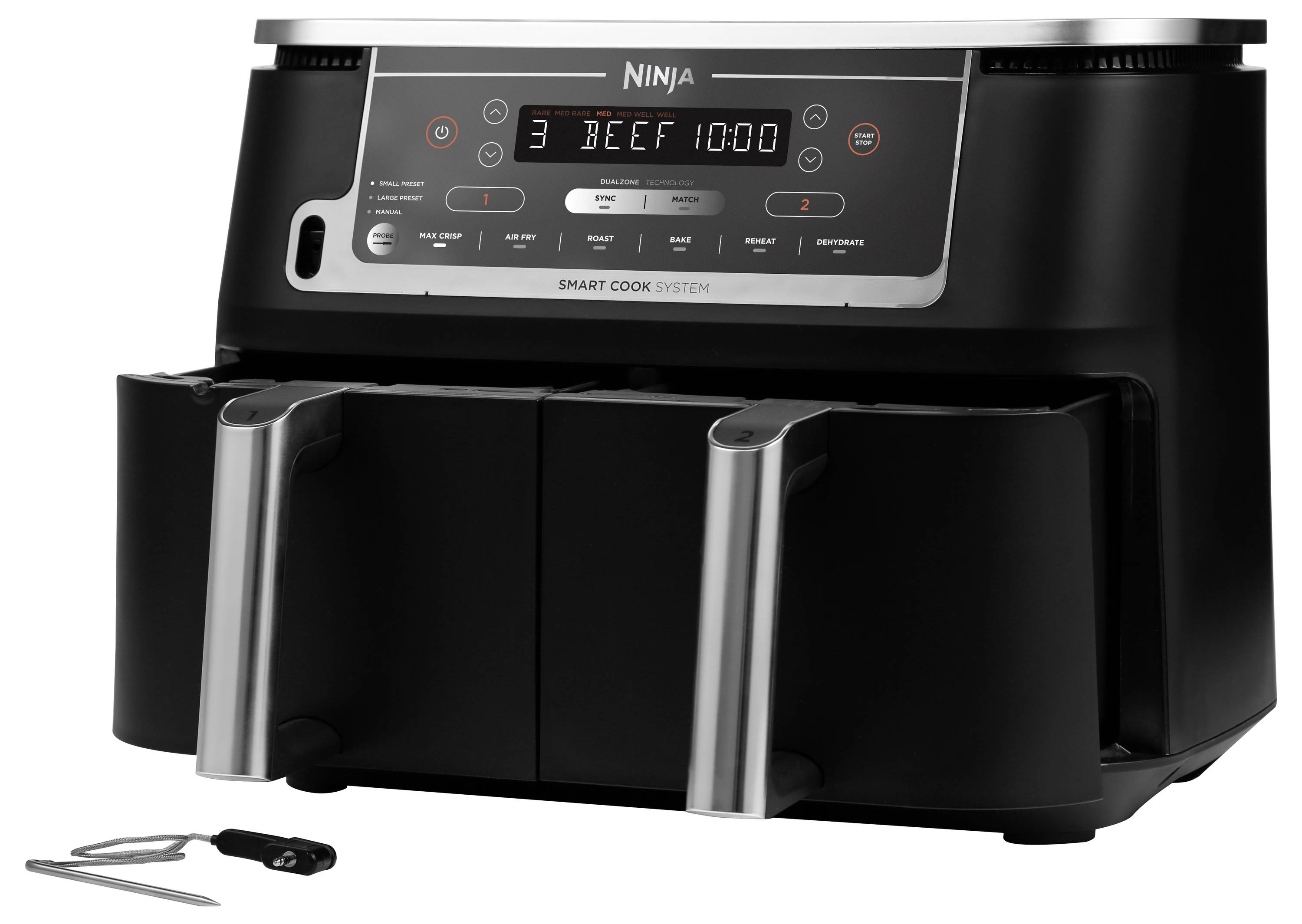 Ninja Foodi Max Dual Zone AF451EU Heißluft-Fritteuse 9.5l 2470W Schwarz