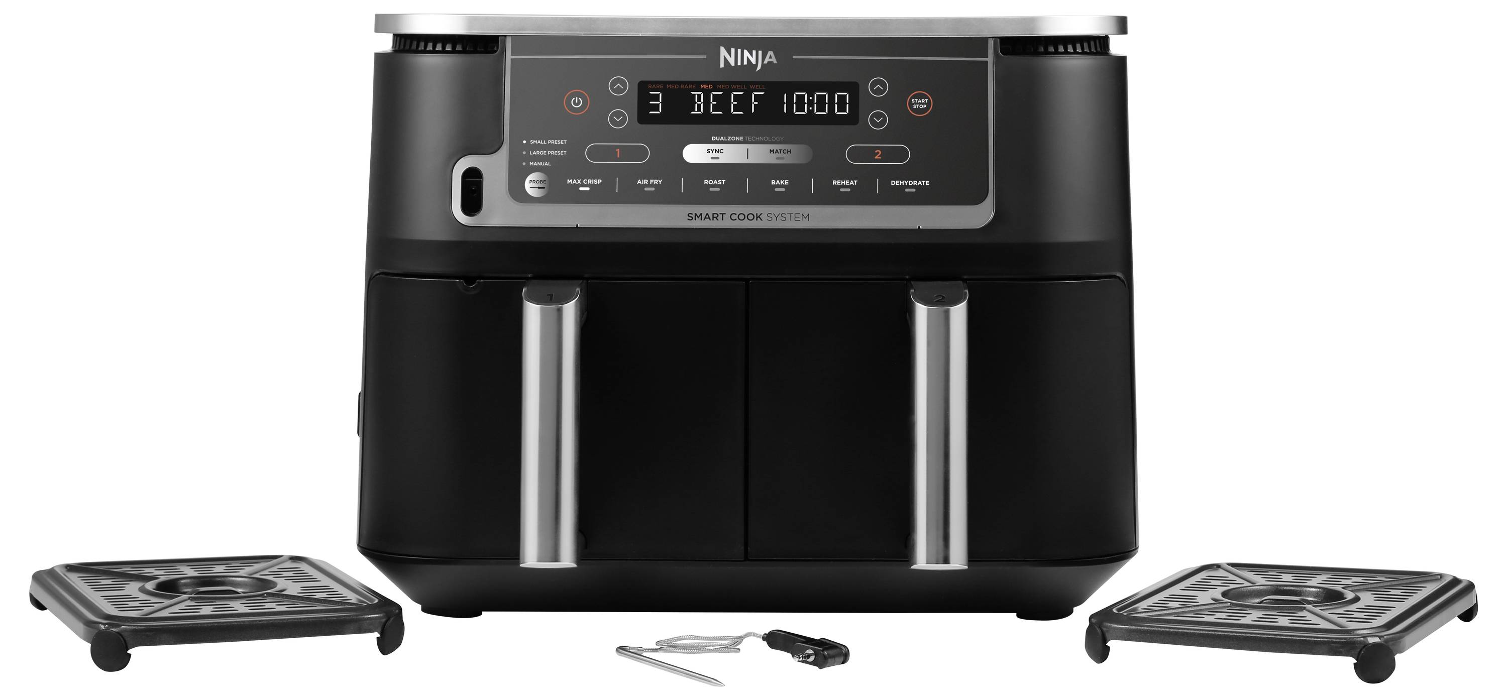 Ninja Foodi Max Dual Zone AF451EU Heißluft-Fritteuse 9.5l 2470W Schwarz