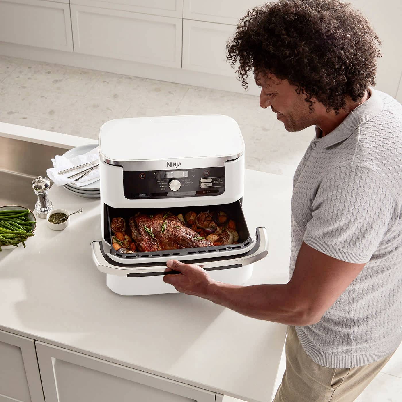 Ninja Foodi FlexDrawer AF500EU Heißluft-Fritteuse 10.4l 2.47kW Weiß