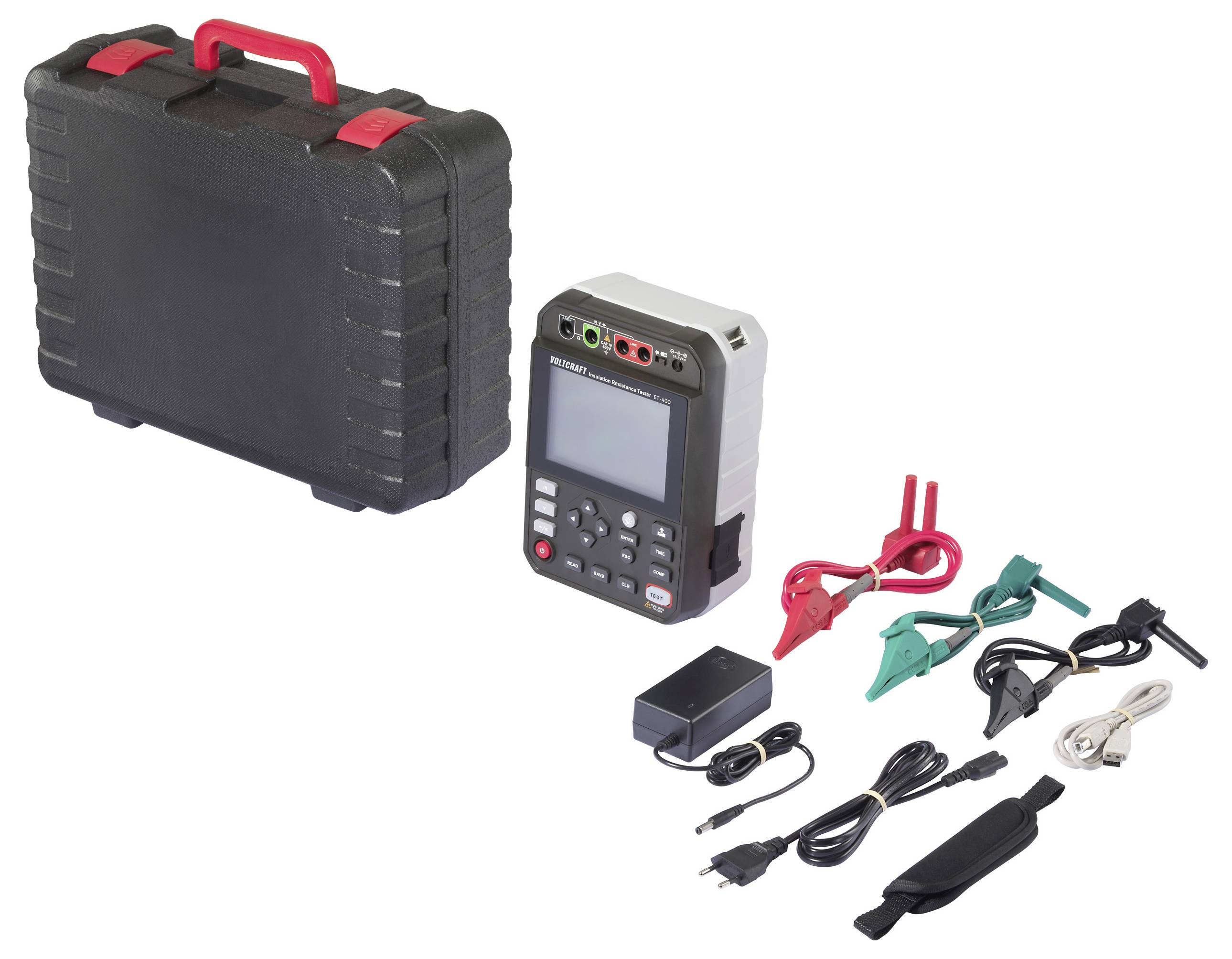 VOLTCRAFT ET-400 Isolationsmessgerät 250 V, 500 V, 1000 V, 2500V 2.5 TΩ