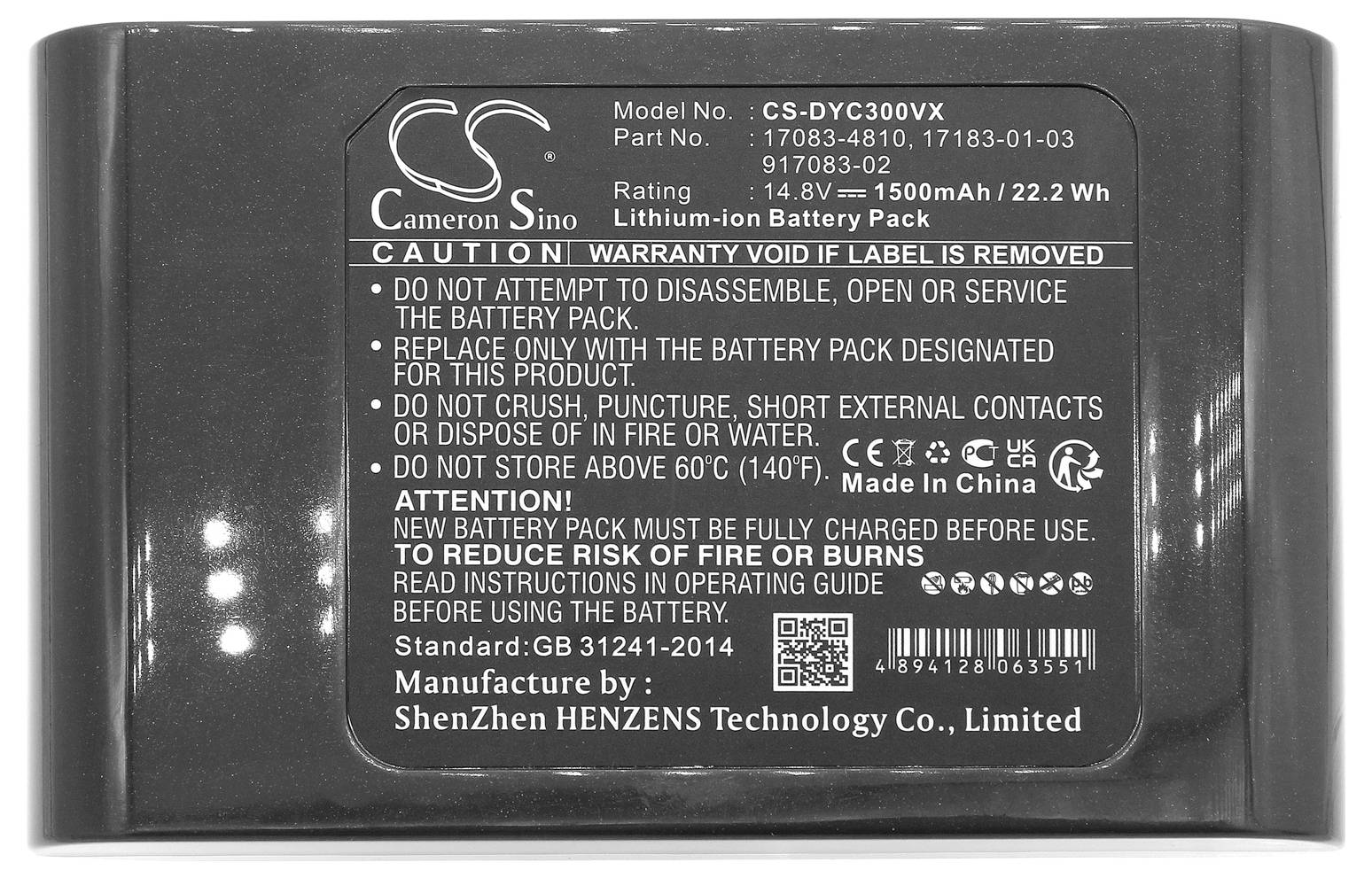 CS Cameron Sino Werkzeug-Akku 14.8V 1500 mAh