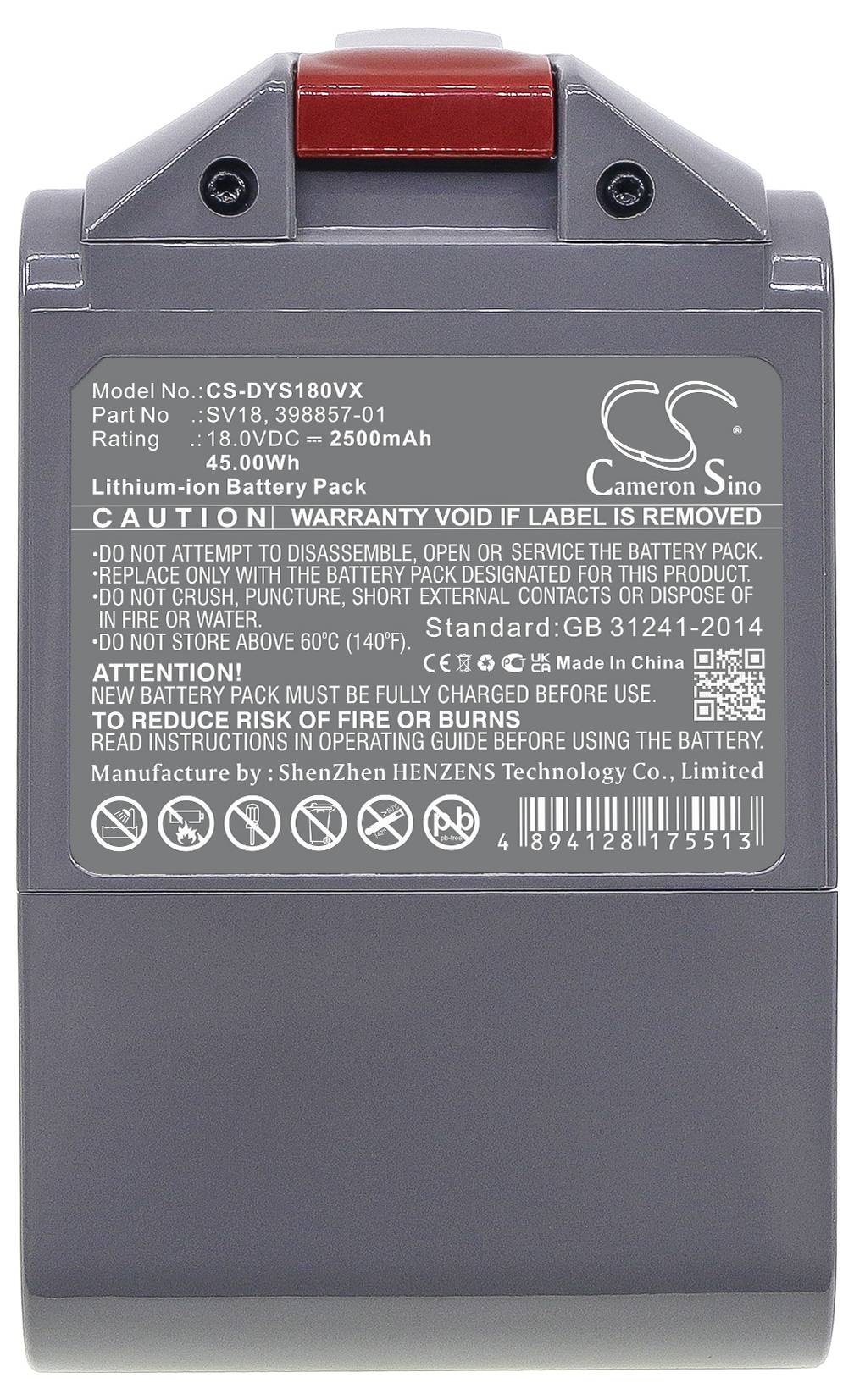 CS Cameron Sino Werkzeug-Akku 18.0V 2500 mAh