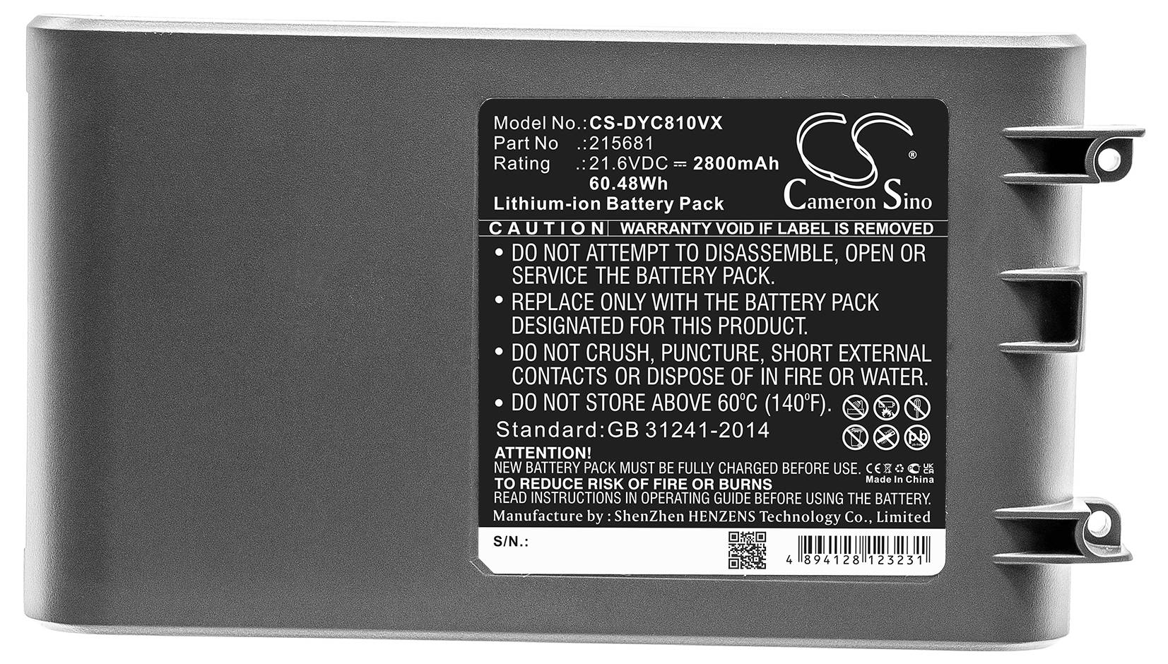 CS Cameron Sino Werkzeug-Akku 21.6V 2800 mAh