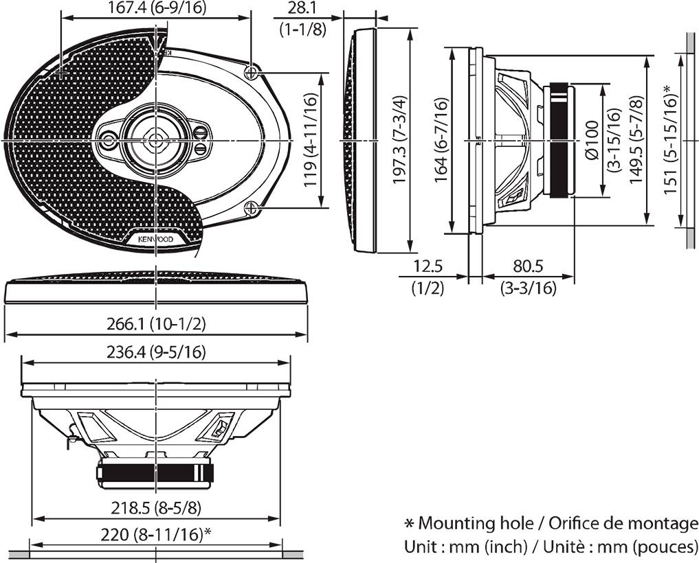 Kenwood 5-Wege Einbau-Lautsprecher 720 W Inhalt: 1 St.