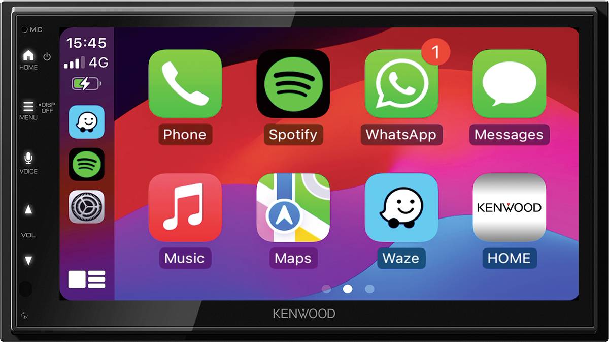 Kenwood Doppel-DIN Moniceiver Android Auto™, Apple CarPlay, Anschluss für Rückfahrkamera, DAB+ Tu