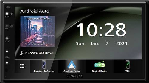 Kenwood Doppel-DIN Moniceiver Android Auto™, Apple CarPlay, Anschluss für Rückfahrkamera, DAB+ Tu