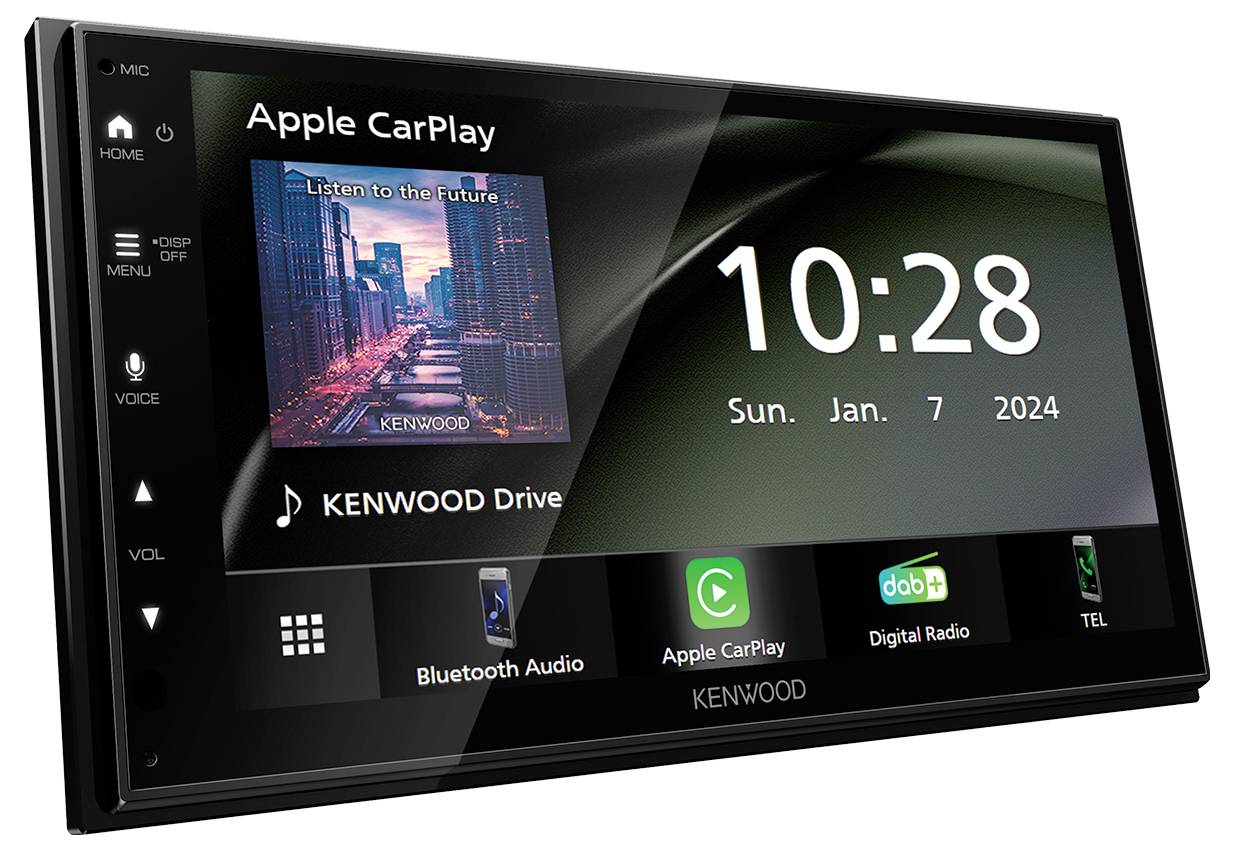 Kenwood Doppel-DIN Moniceiver Android Auto™, Apple CarPlay, Anschluss für Rückfahrkamera, DAB+ Tuner