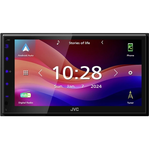 JVC Doppel-DIN Moniceiver Android Auto™, Apple CarPlay, Anschluss für Rückfahrkamera, DAB+ Tuner, inkl. Fernbedienung JVC Doppel-DIN Moniceiver Android Auto™, Apple CarPlay, Anschluss für Rückfahrkamera, DAB+ Tuner, inkl. Fernbedienung