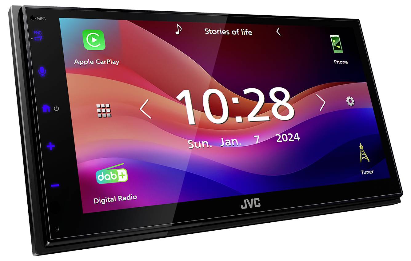 JVC Doppel-DIN Moniceiver Android Auto™, Apple CarPlay, Anschluss für Rückfahrkamera, DAB+ Tuner, inkl. Fernbedienung