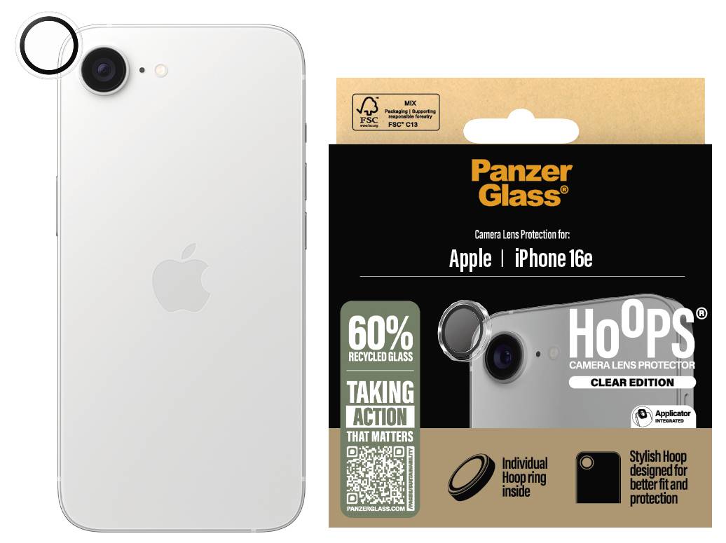 PanzerGlass Hoops Camera Lens Protector Kameraschutzglas Apple iPhone 16e 1 St. PGRHOTRG29845