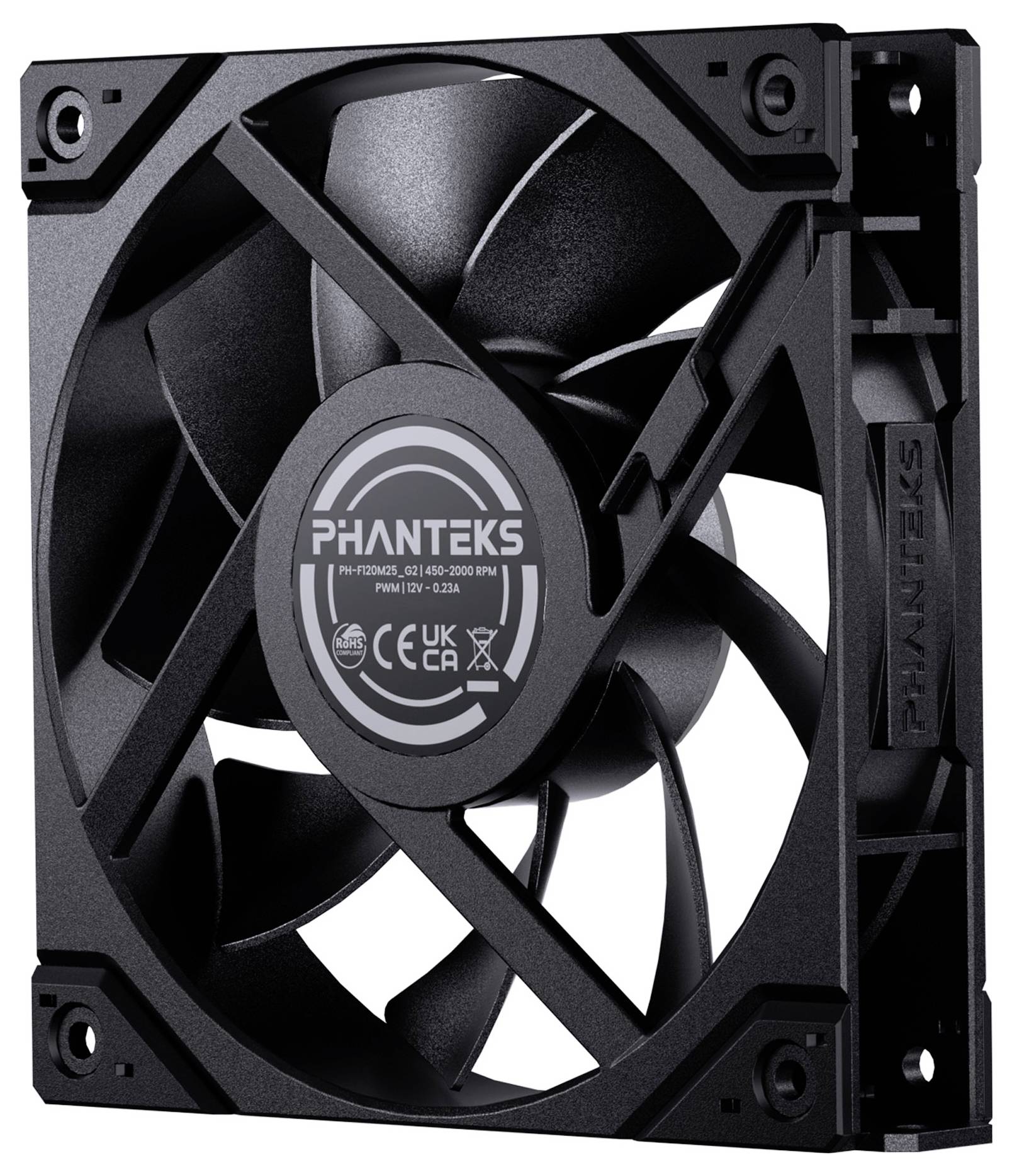 Phanteks PH-F120M25_G2_BBK01_3P PC-Gehäuse-Lüfter Schwarz (B x H x T) 120 x 25 x 120mm