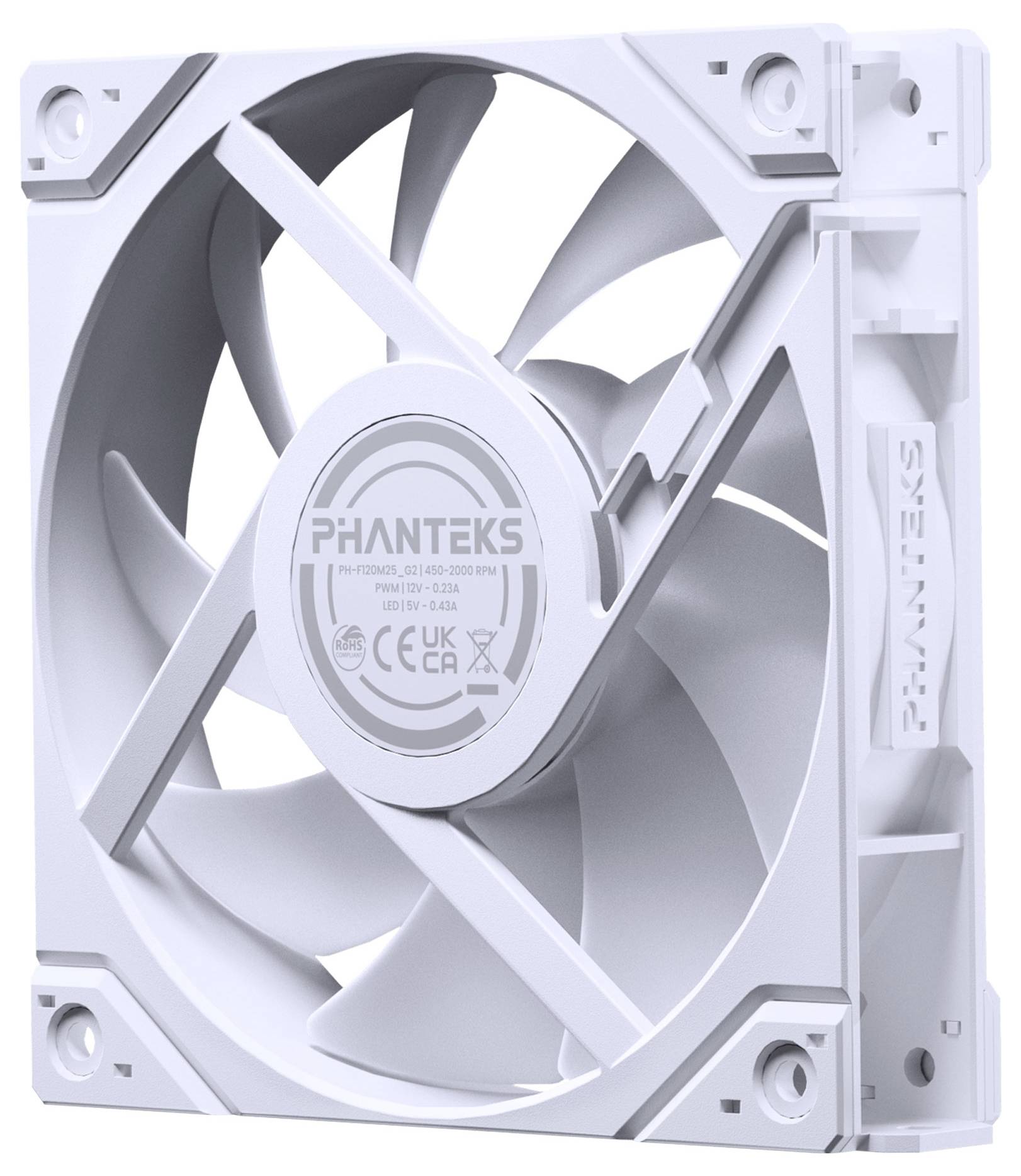 Phanteks PH-F120M25R_G2_DWT01 PC-Gehäuse-Lüfter Weiß (B x H x T) 120 x 25 x 120 mm