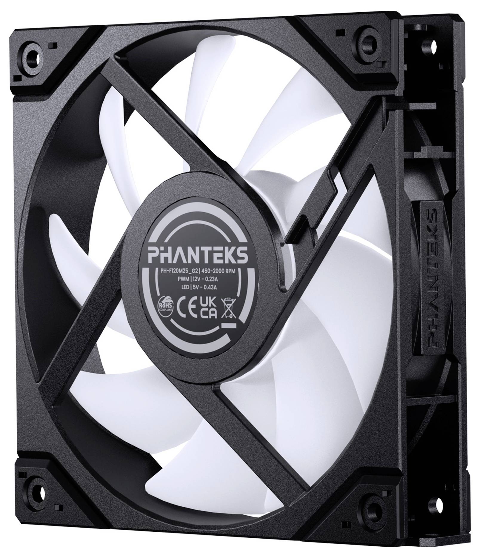 Phanteks PH-F120M25R_G2_DBK01_3P PC-Gehäuse-Lüfter Schwarz (B x H x T) 120 x 25 x 120m