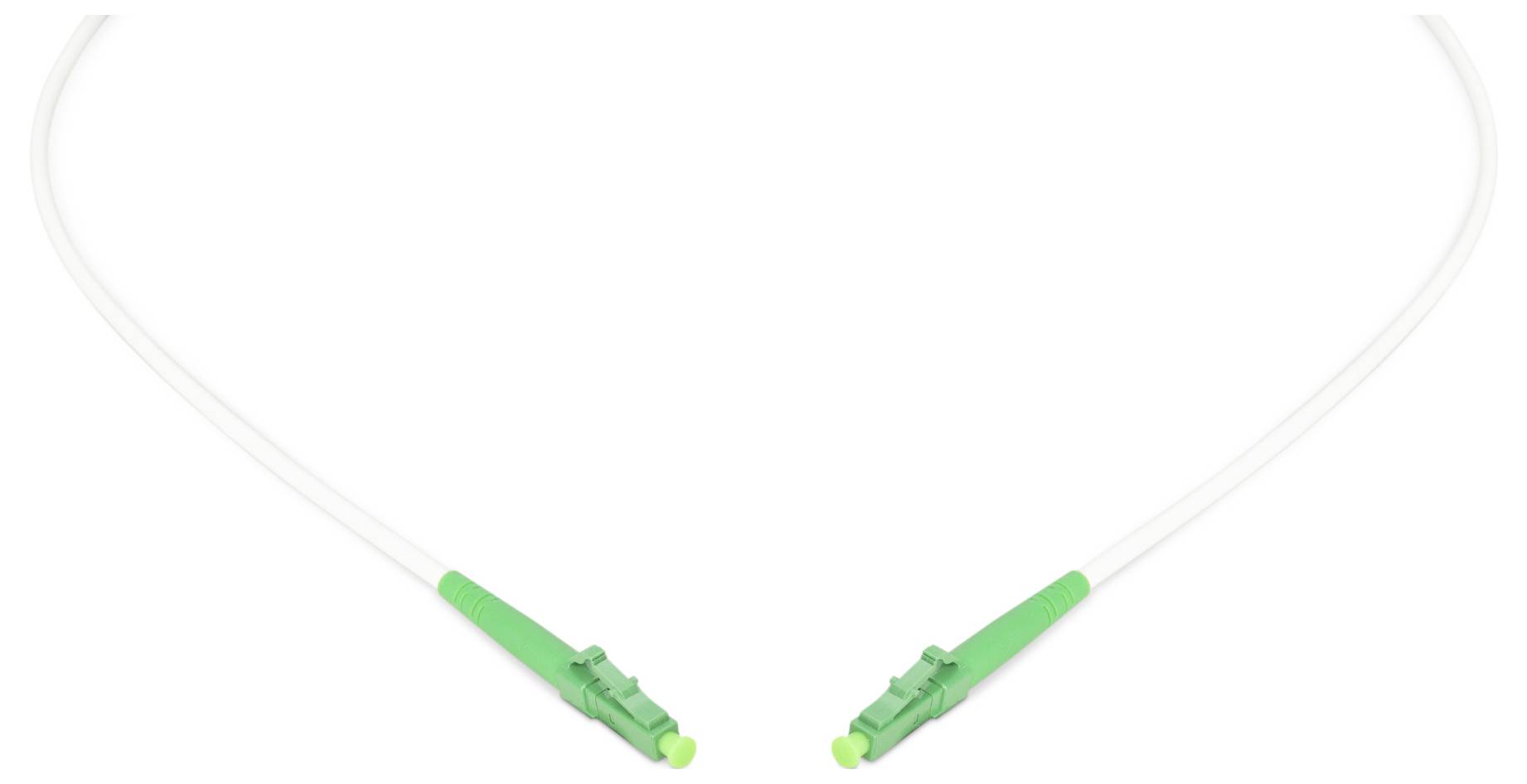 Digitus DK-2933A-10-LCA-SX Glasfaser LWL, Glasfaser Anschlusskabel 10 m Weiß, Grün, Minz-Grün, Dunkel-Grün (seidenmatt) [1x LC APC-Stecker - 1x LC