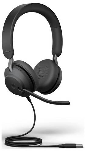 Jabra Evolve2 40 SE USB C/A MS Stereo On Ear Headset kabelgebunden Schwarz Computer