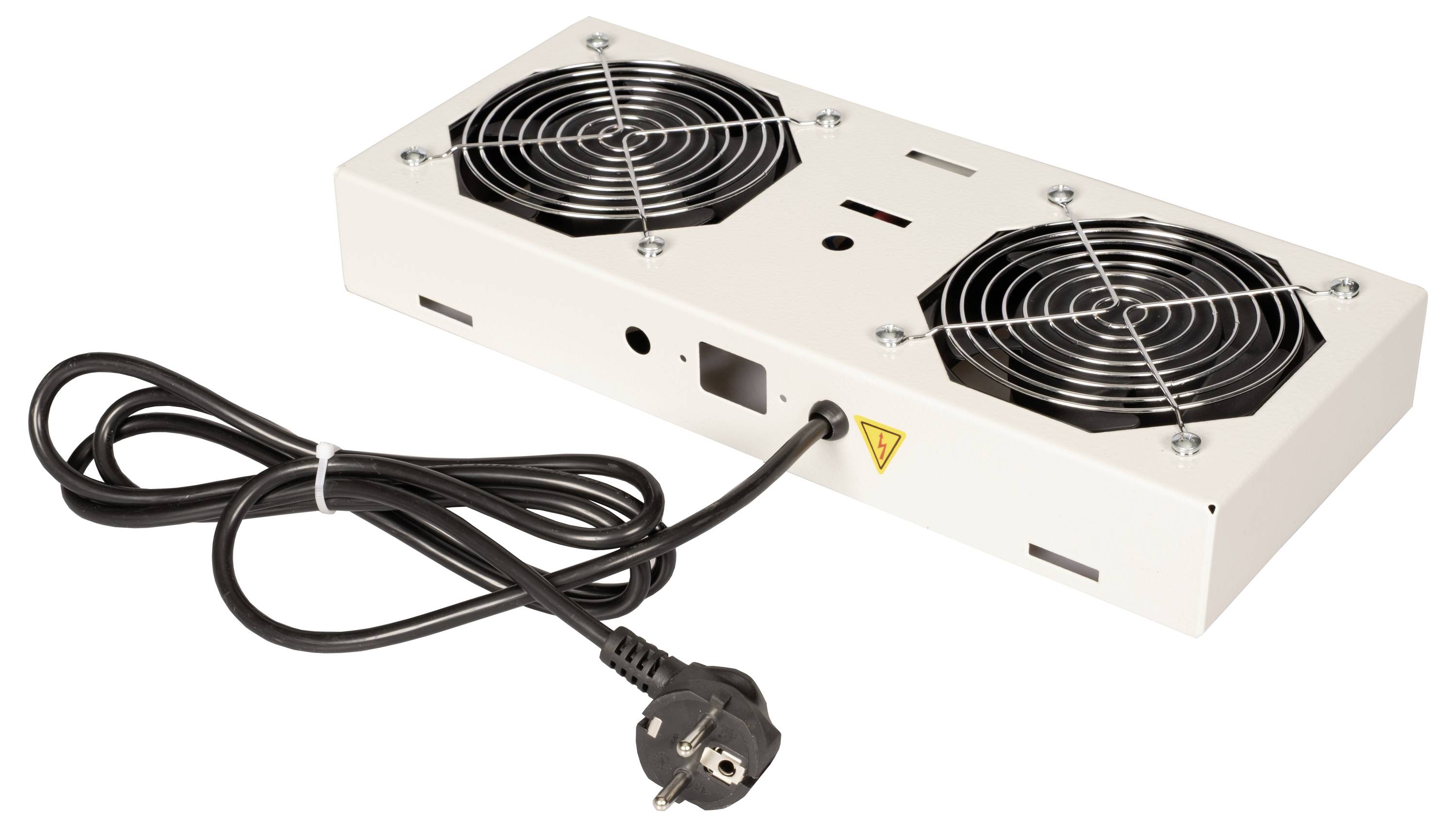 Roline 26.21.0294 19 Zoll 2 x Netzwerkschrank-Einbaulüfter 1 HE mit Schalter Grau (RAL 7035)