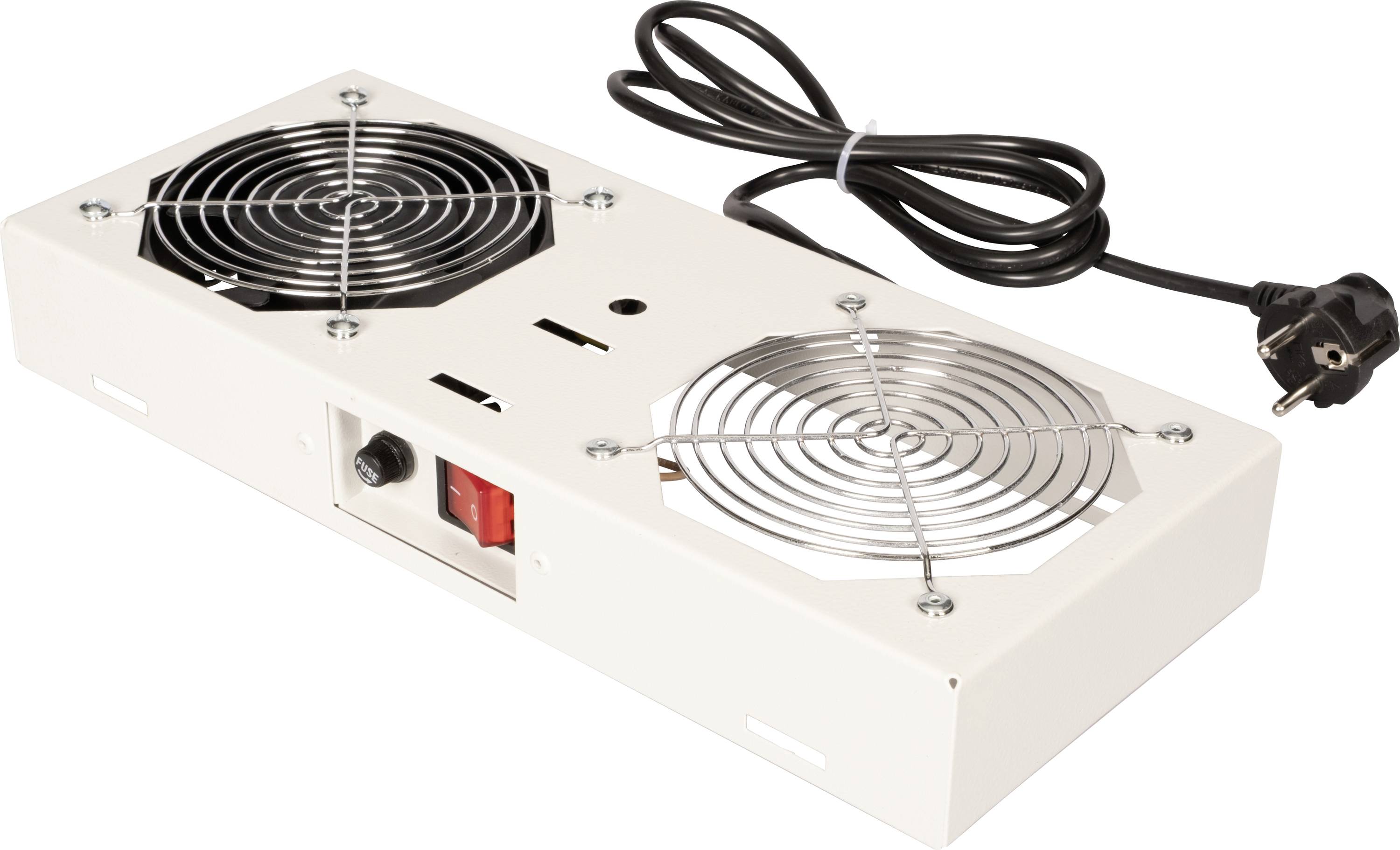 Roline 26.21.0296 19 Zoll 1 x Netzwerkschrank-Einbaulüfter 1 HE mit Schalter Grau (RAL 7035)