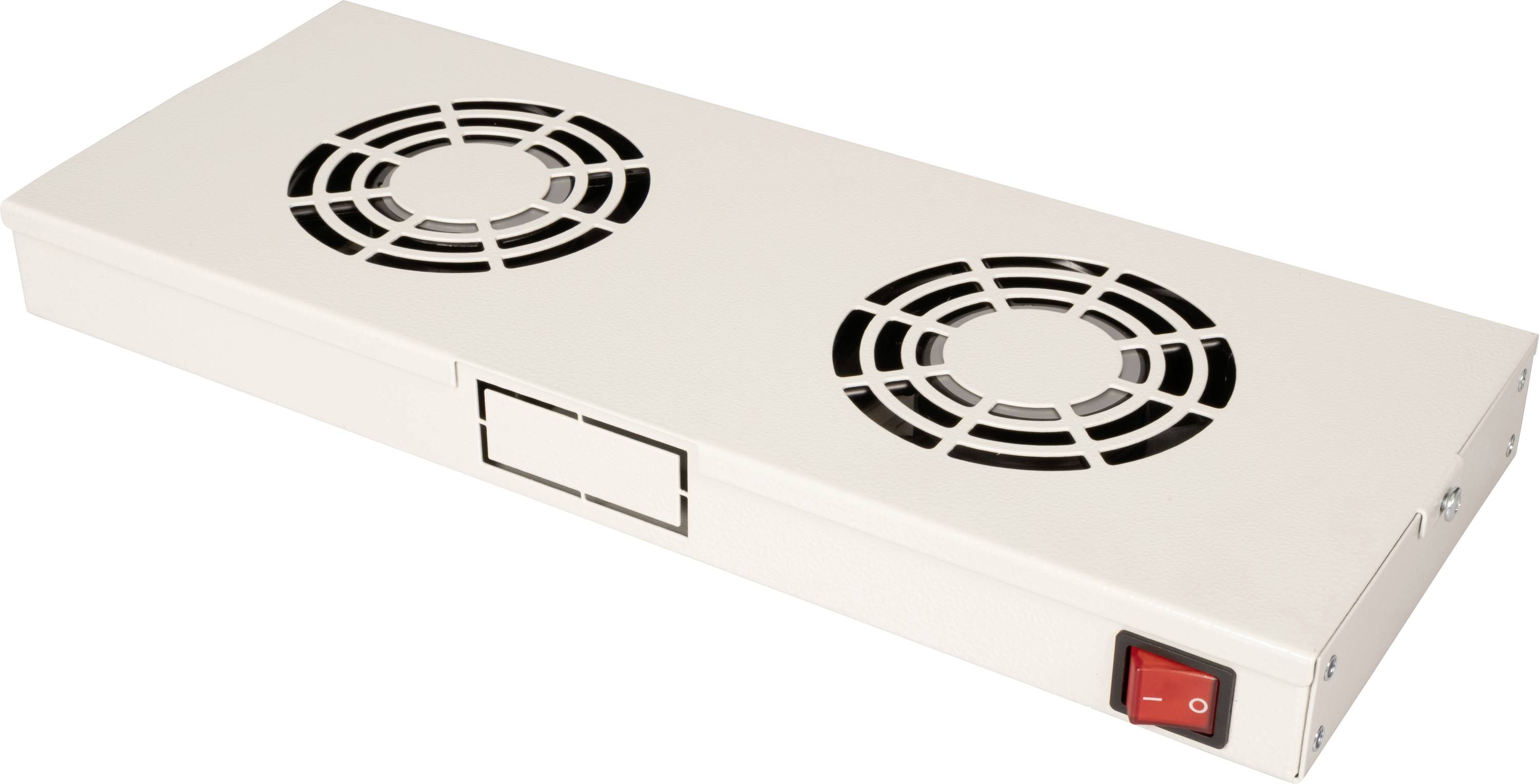 Roline 26.21.0303 19 Zoll 2 x Netzwerkschrank-Einbaulüfter 1 HE mit Schalter Grau (RAL 7035)