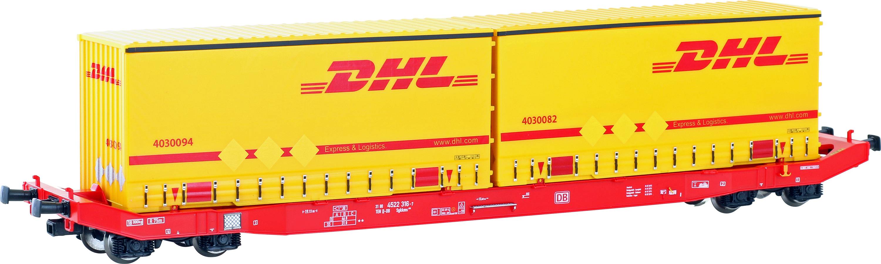 Mehano 28411 HO Containerwagen Sgkkms 698 DHL der DB Cargo DHL der DB Cargo