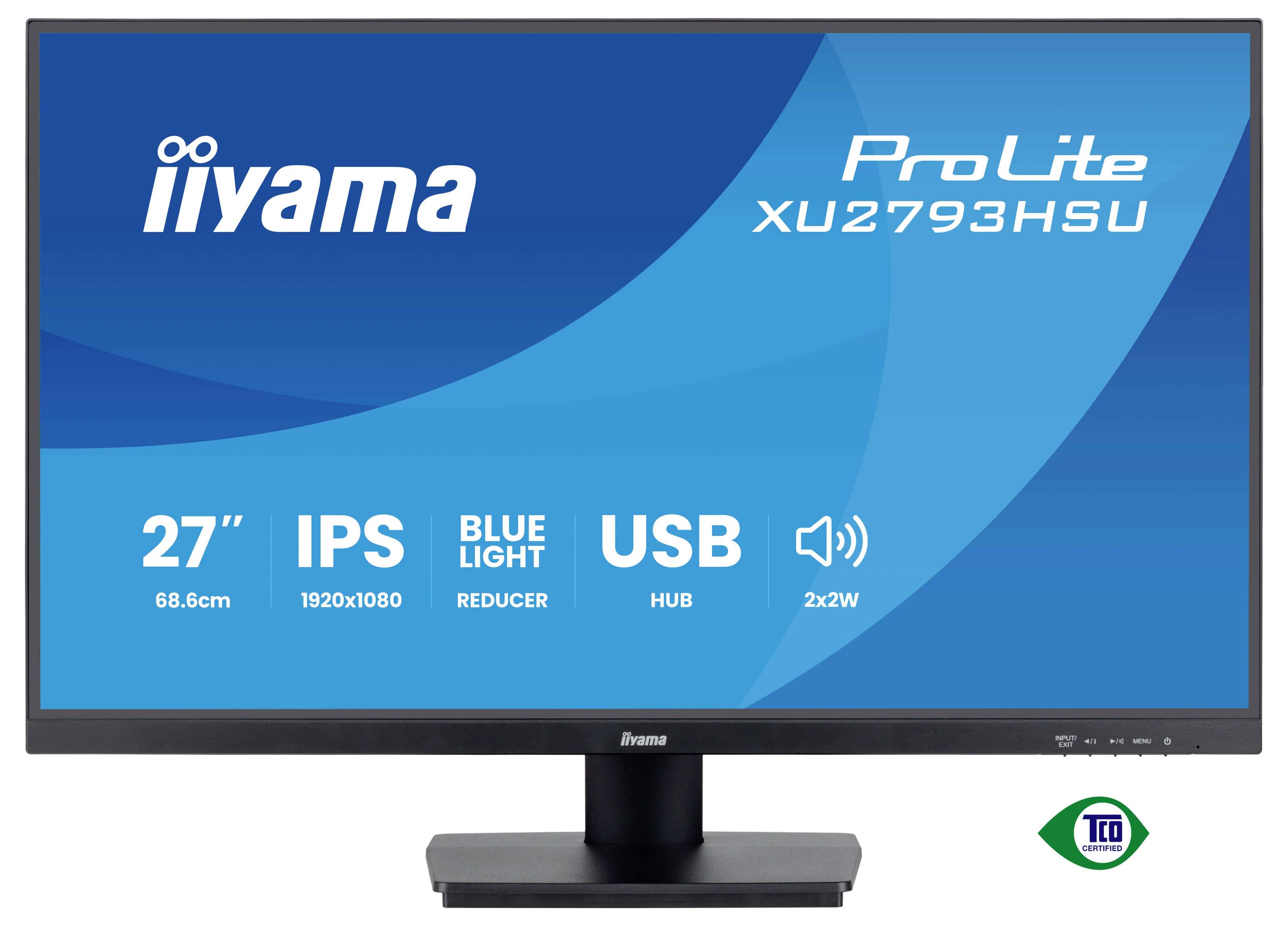 Iiyama XU2793HSU-B7 LED-Monitor EEK E (A - G) 68.6cm (27 Zoll) 1920 x 1080 Pixel 16:9 1 ms IPS LED