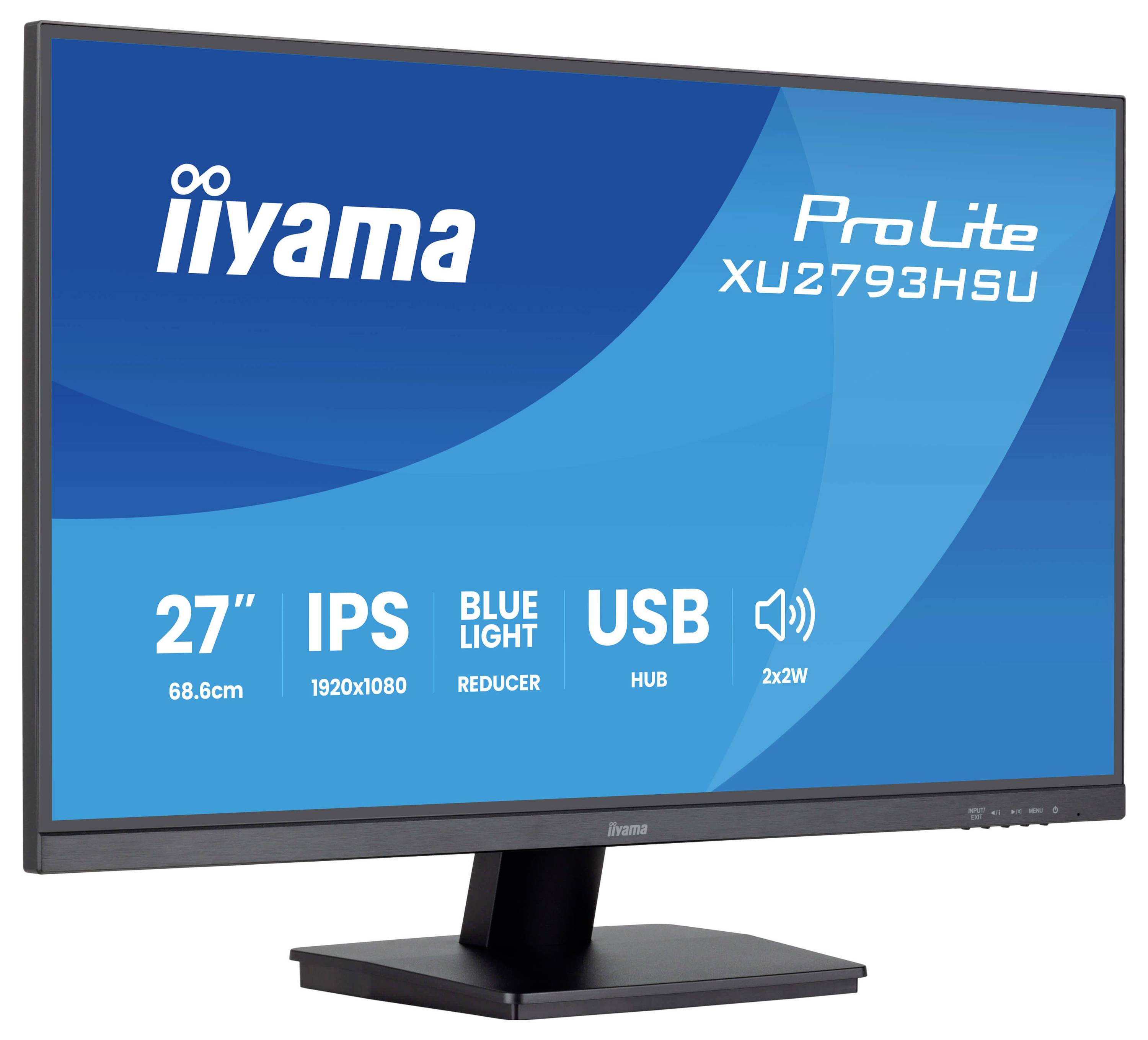 Iiyama XU2793HSU-B7 LED-Monitor EEK E (A - G) 68.6cm (27 Zoll) 1920 x 1080 Pixel 16:9 1 ms IPS LED