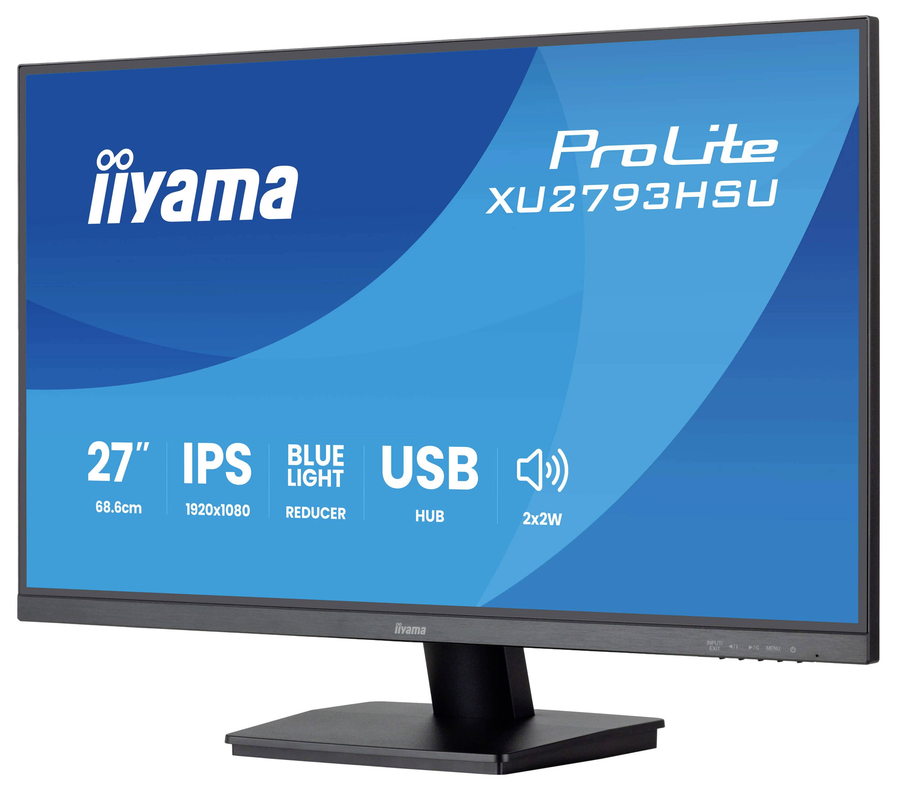 Iiyama XU2793HSU-B7 LED-Monitor EEK E (A - G) 68.6cm (27 Zoll) 1920 x 1080 Pixel 16:9 1 ms IPS LED
