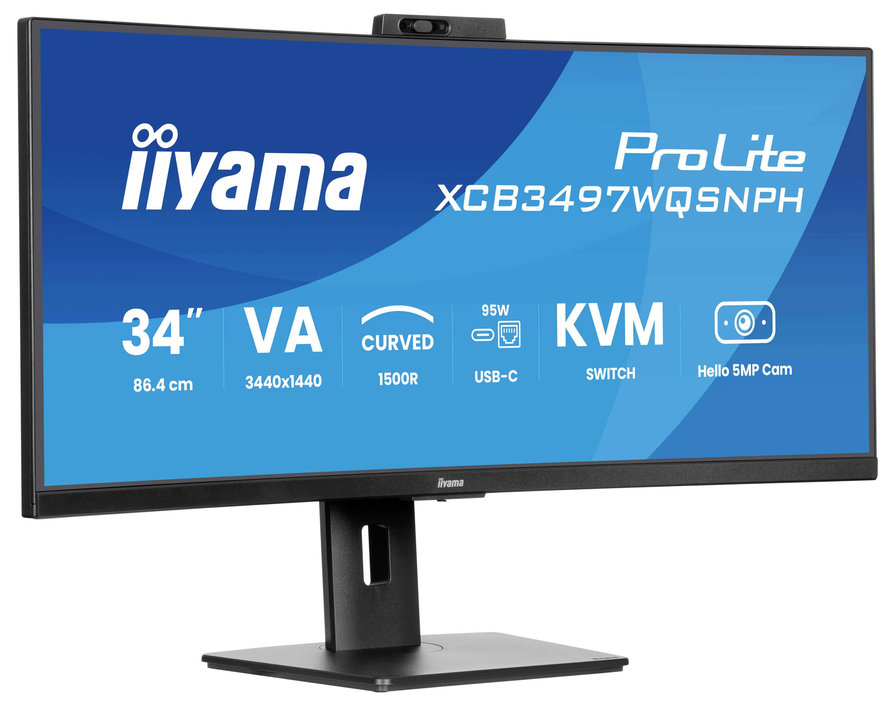 Iiyama XCB3497WQSNPH-B1 LED-Monitor EEK F (A - G) 86.4 cm (34 Zoll) 3440 x 1440 Pixel 21:9 0.4 ms VA LED
