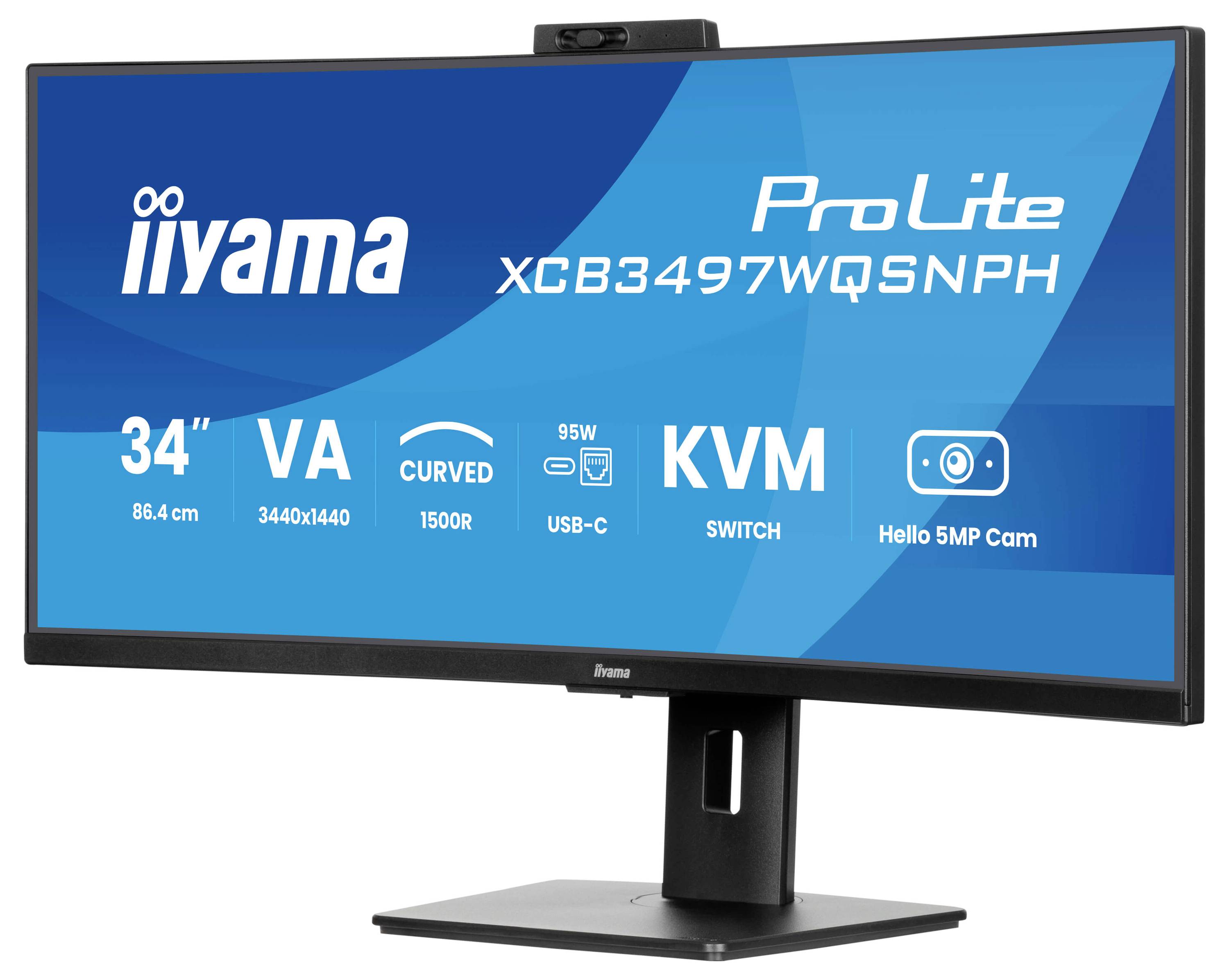 Iiyama XCB3497WQSNPH-B1 LED-Monitor EEK F (A - G) 86.4 cm (34 Zoll) 3440 x 1440 Pixel 21:9 0.4 ms VA LED