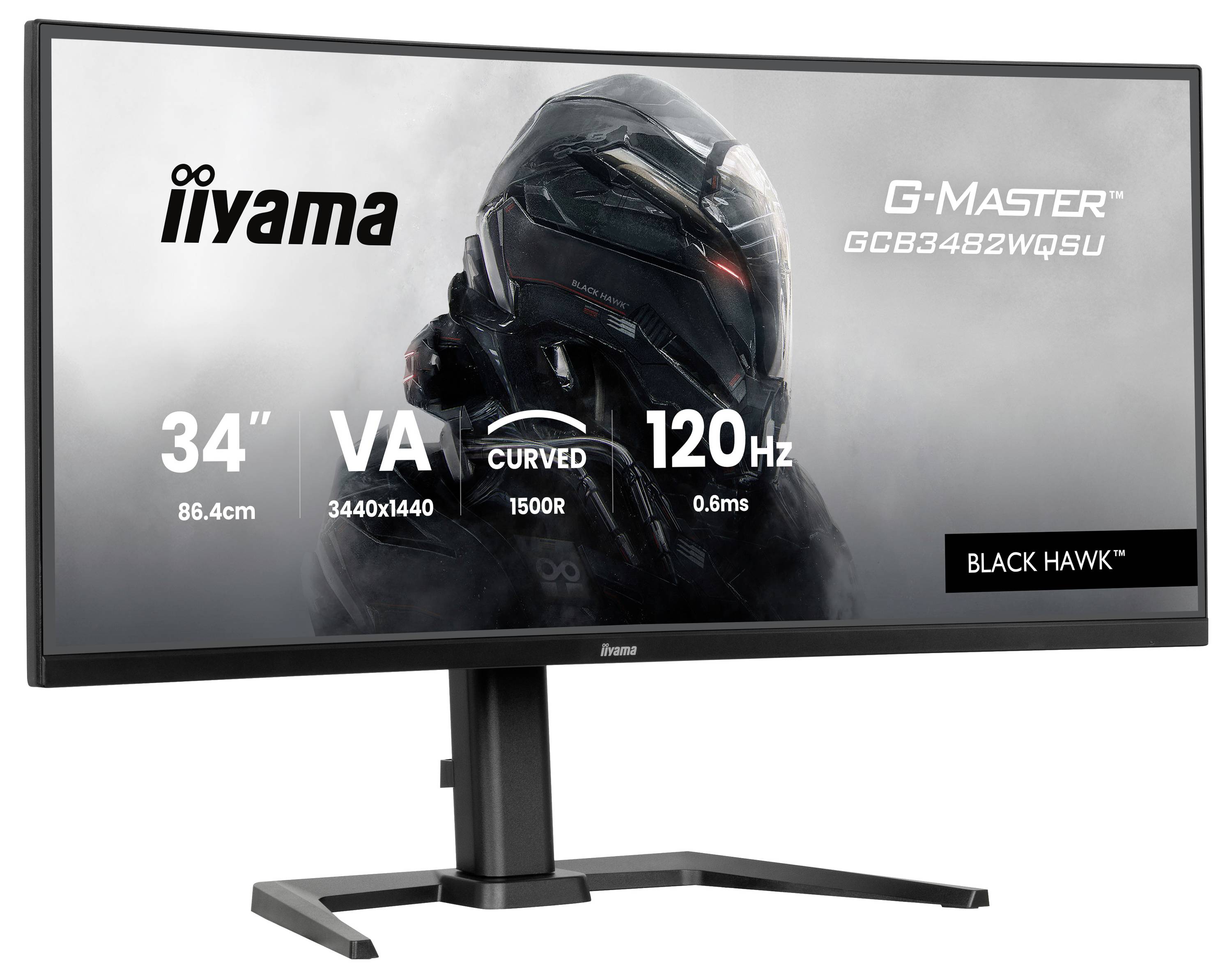 Iiyama GCB3482WQSU-B1 LED-Monitor EEK E (A - G) 86.4cm (34 Zoll) 3440 x 1440 Pixel 21:9 0.6 ms VA LED
