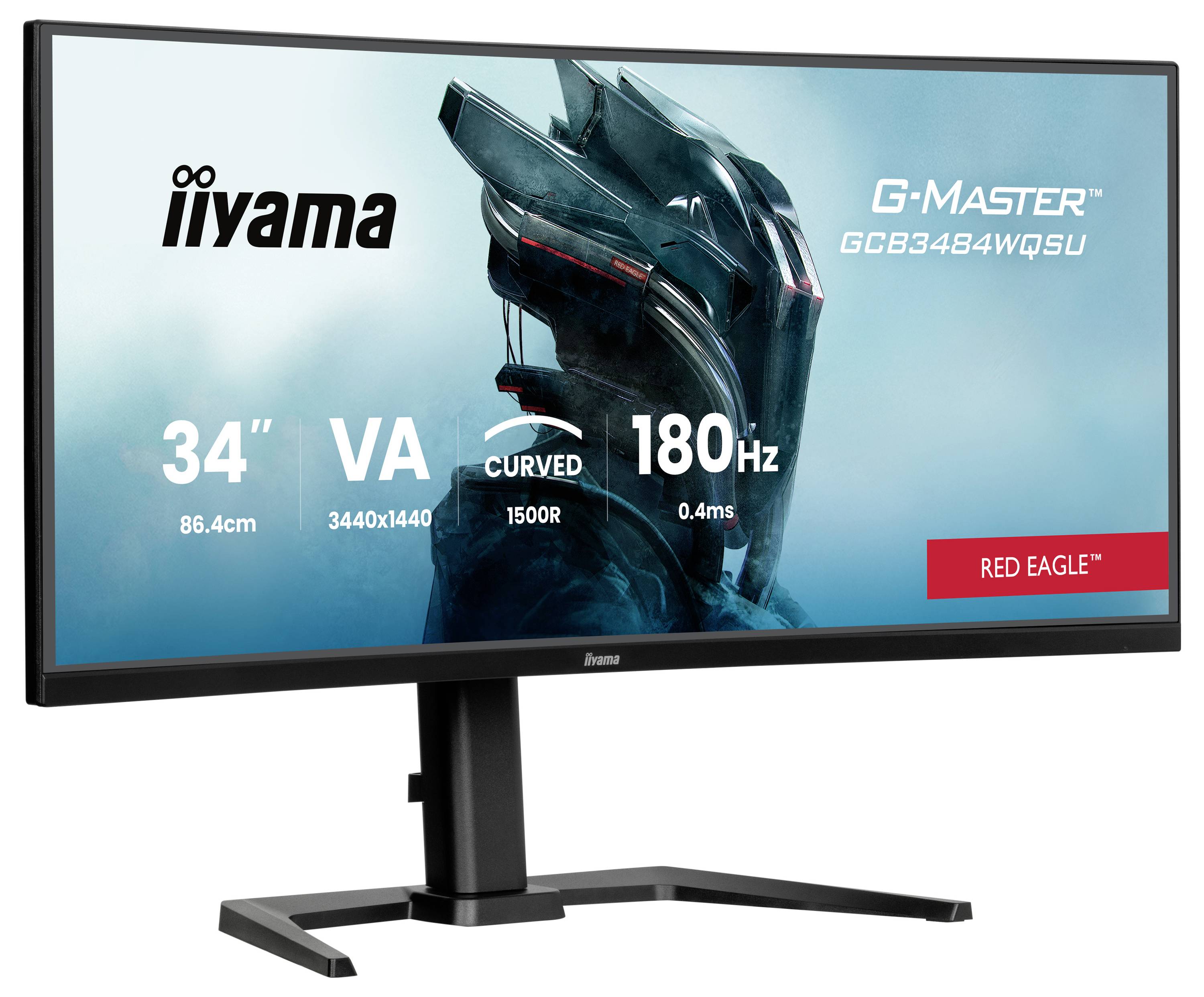 Iiyama GCB3484WQSU-B1 LED-Monitor EEK F (A - G) 86.4 cm (34 Zoll) 3440 x 1440 Pixel 21:9 0.4 ms VA LED