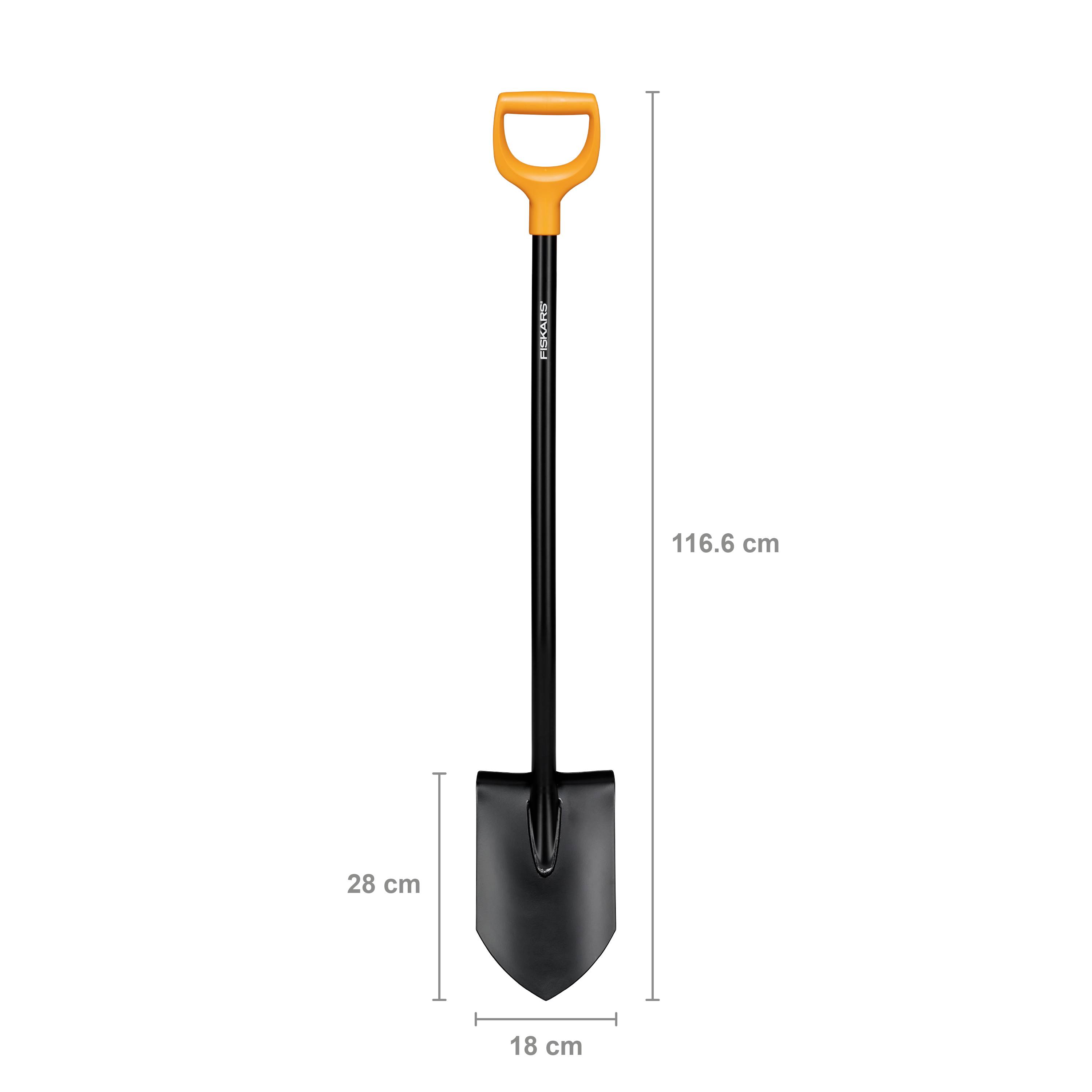 Fiskars 1066716 Spaten Arbeitsbreite 180mm D-Griff