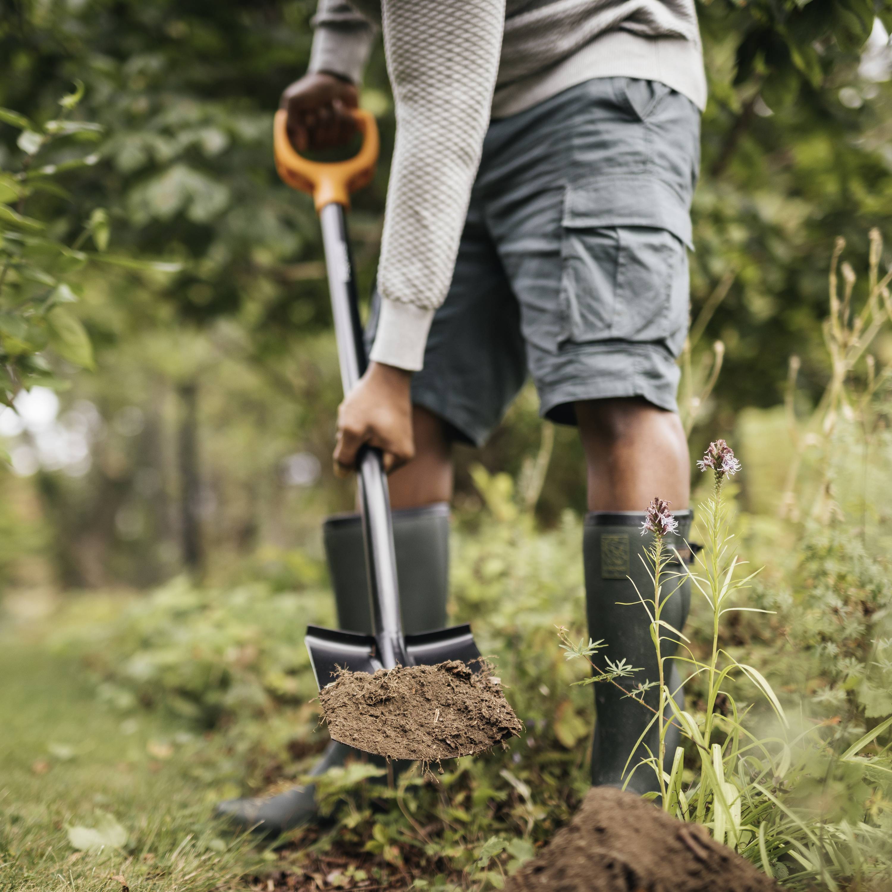 Fiskars 1066717 Spaten Arbeitsbreite 180mm D-Griff