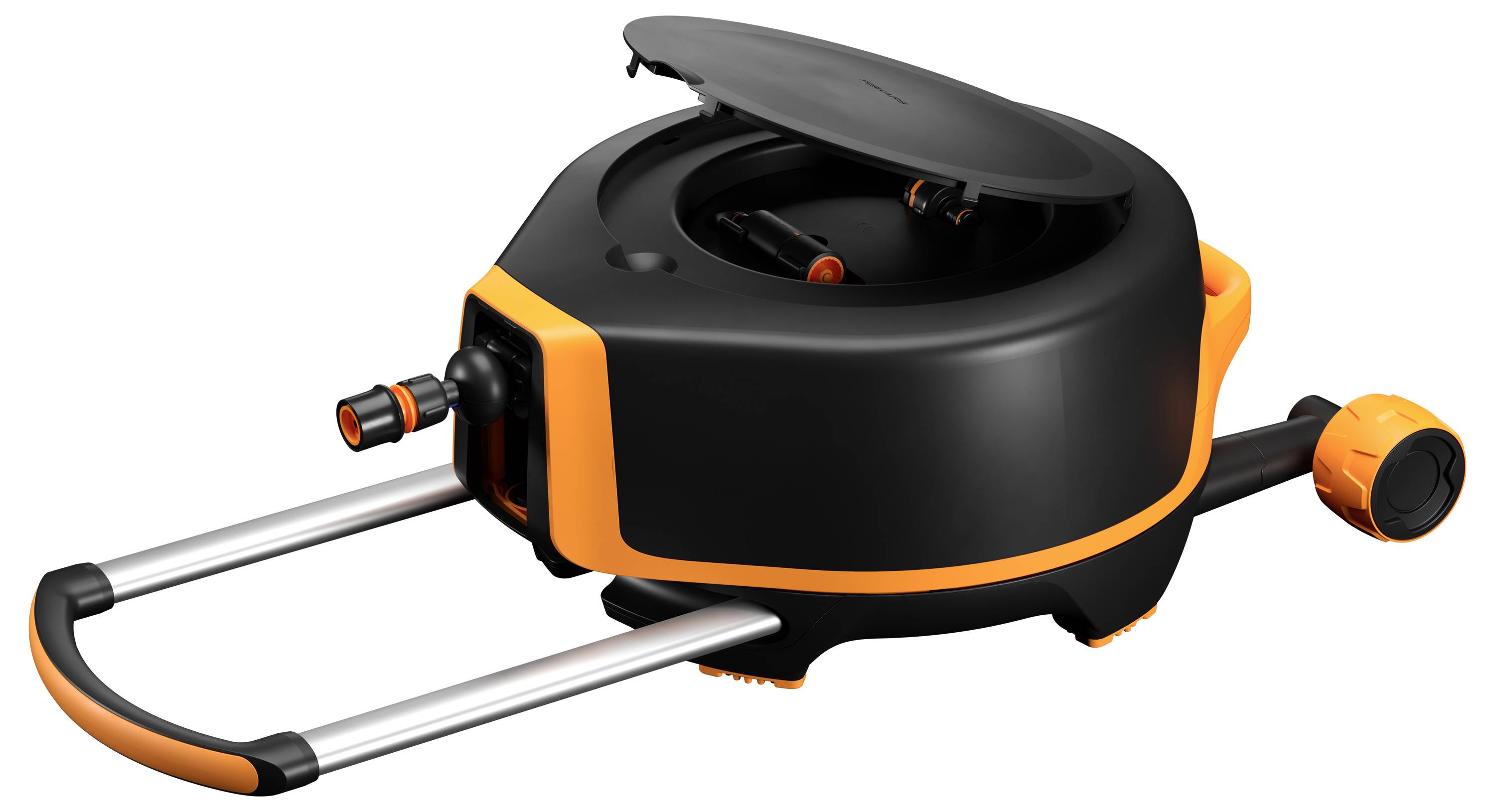 Fiskars 1067548 X-Series™ Waterwheel XL Schlauchwagen 13mm 27m 1/2 Zoll 1 St. Schwarz, Orange