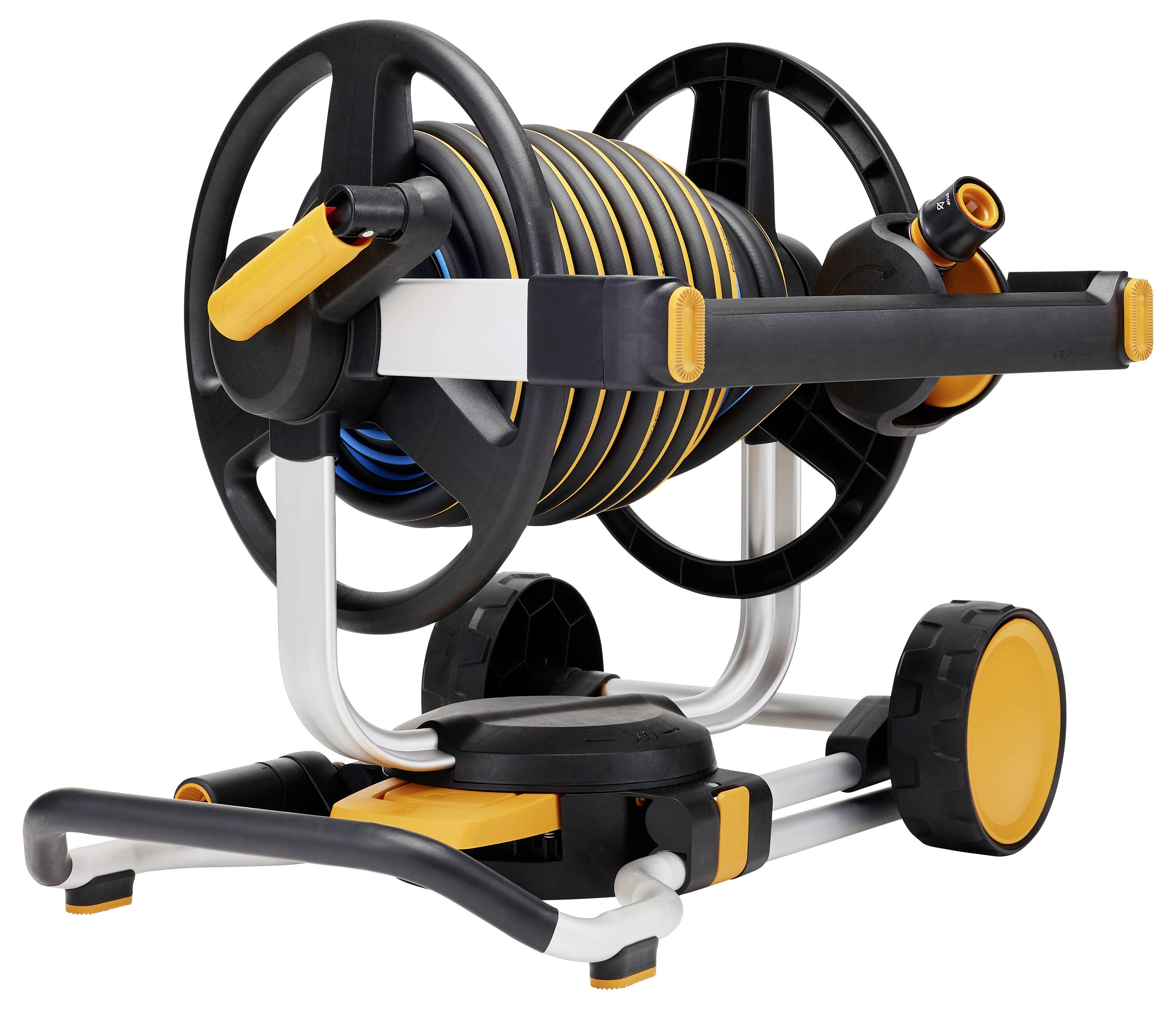 Fiskars 1062256 Waterwheel XL Schlauchwagen 13mm 20m 1/2 Zoll 1 St. Schwarz, Orange