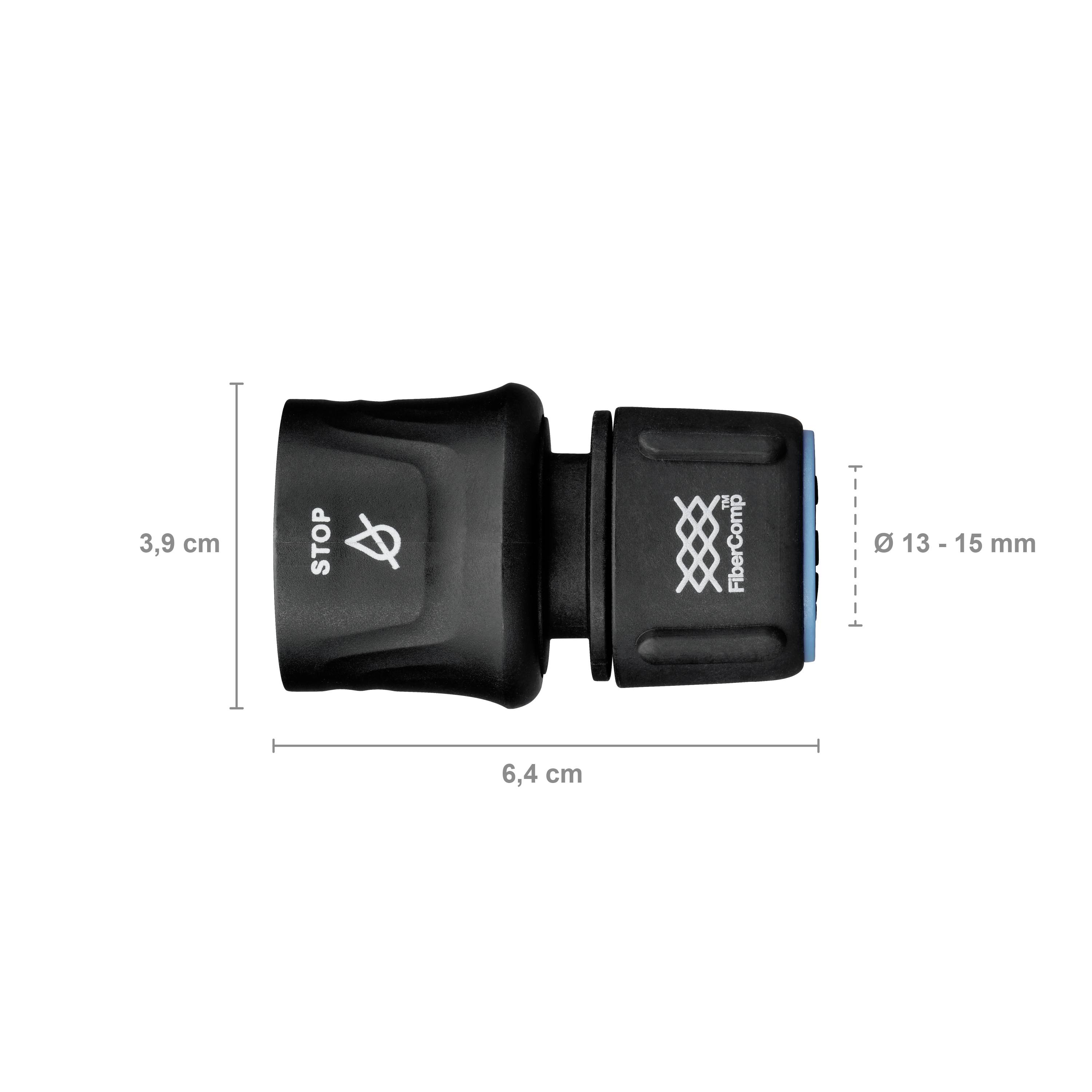 Fiskars 1054789 FiberComp Schlauchanschluss 13mm (1/2") - 15mm (5/8") Wasserstop