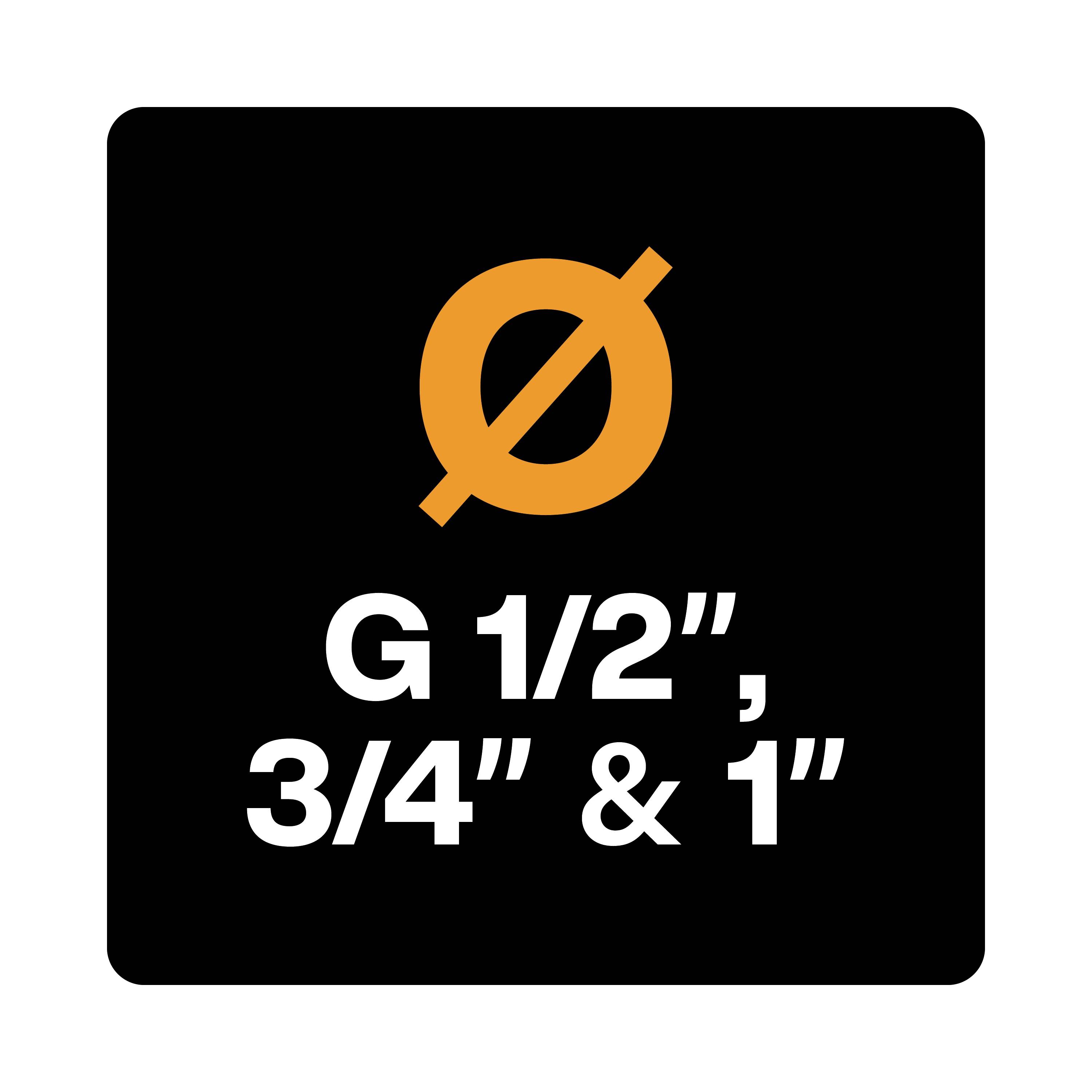 Image zeigt ein Symbol mit einem orangefarbenen Durchmesserzeichen und dem Text 'G 1/2