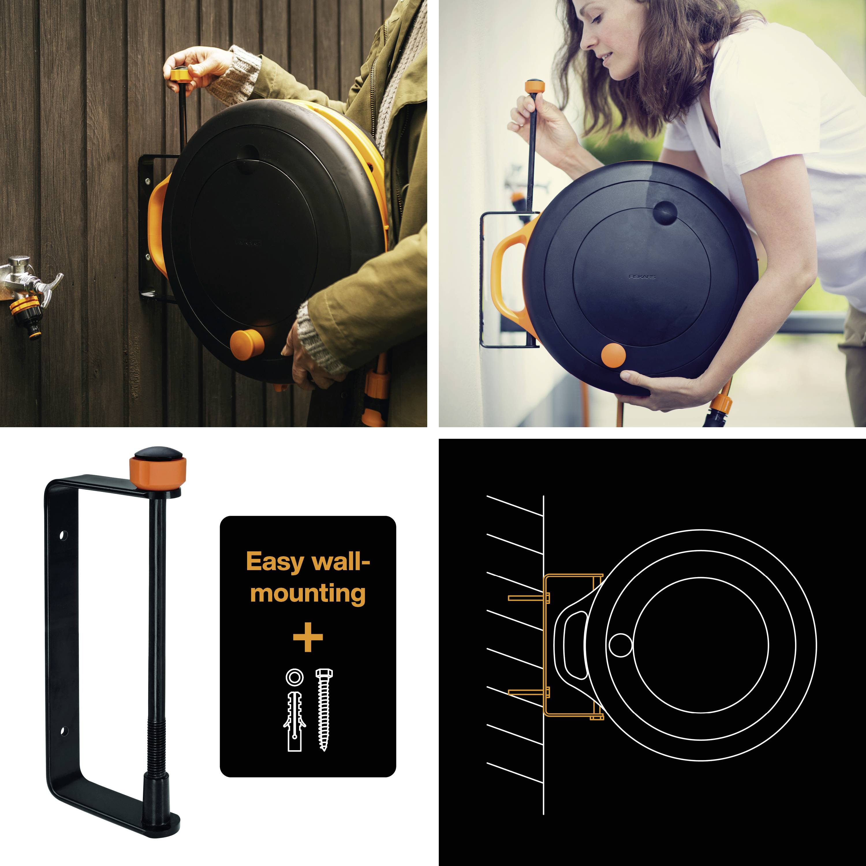 Fiskars 1020448 Schlauchtrommel-Wandhalterung 1St.