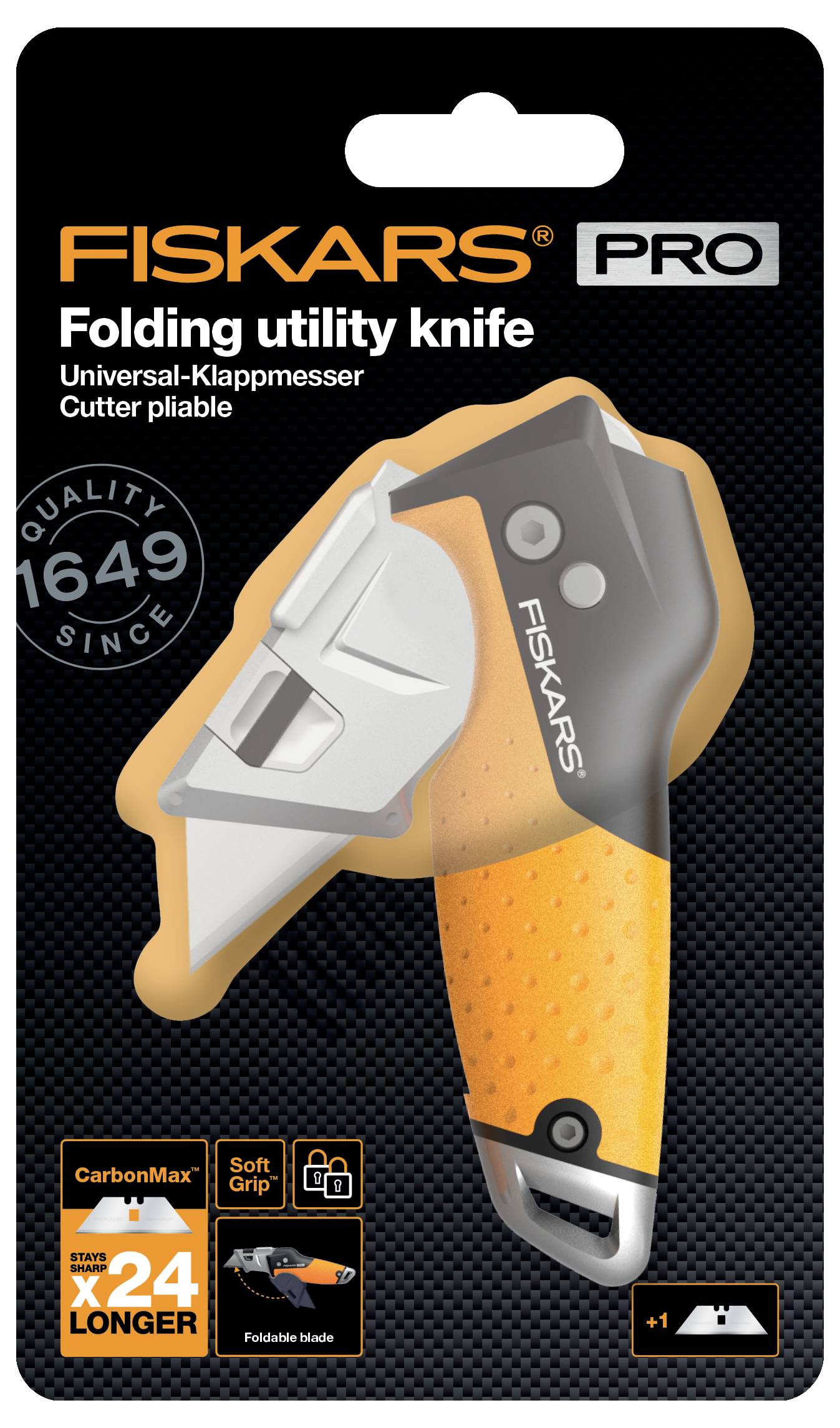Fiskars 1027224 CarbonMax™ Universal-Klappmesser 1 St.