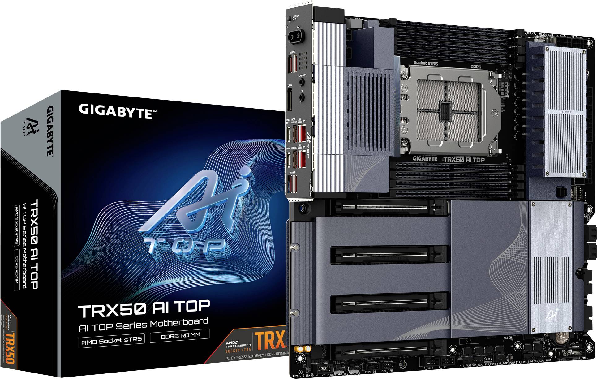 Gigabyte TRX50 Mainboard Sockel (PC) AMD® sTR5 Formfaktor (Details) ATX Mainboard-Chipsatz AMD® TRX50