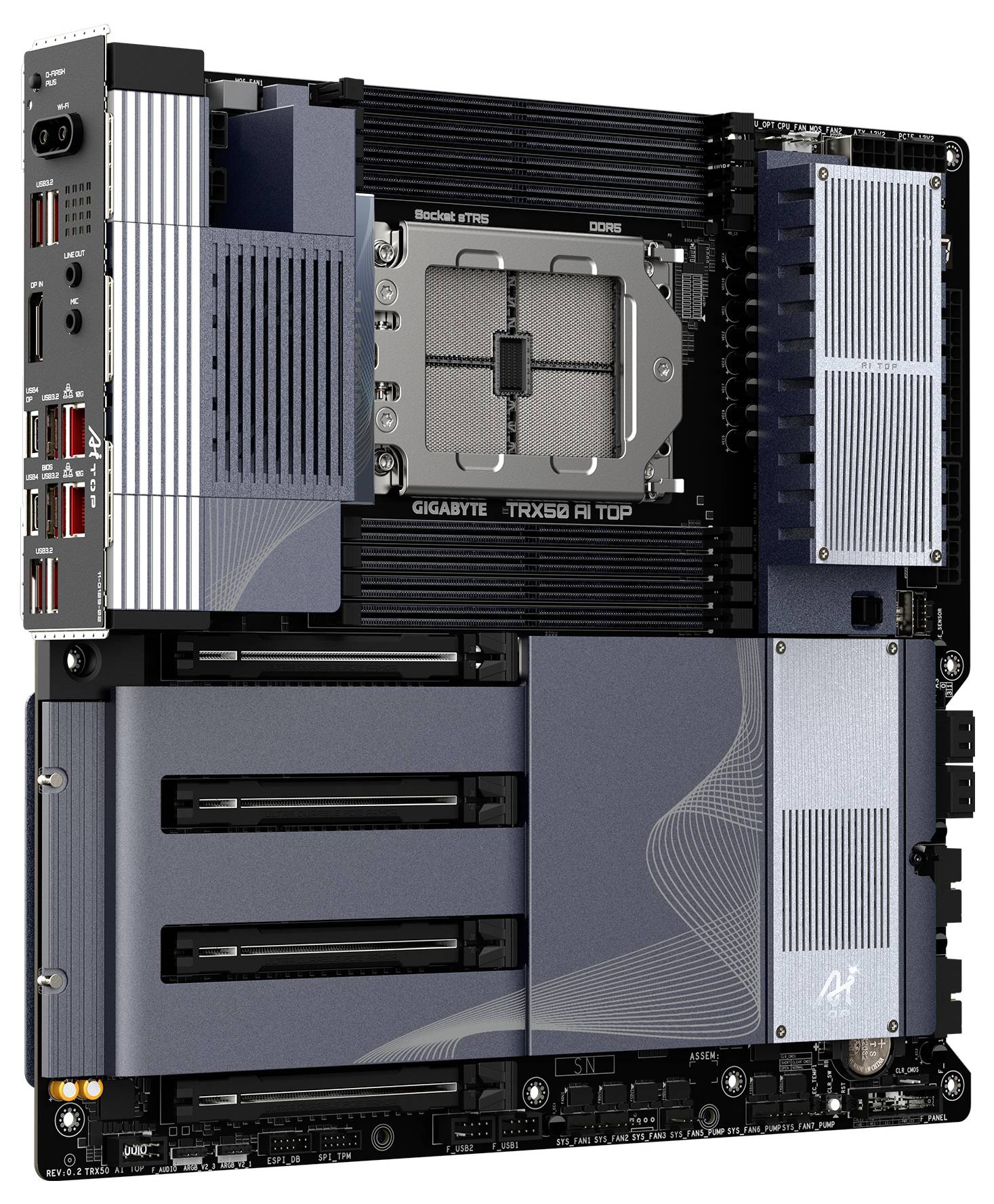 Gigabyte TRX50 Mainboard Sockel (PC) AMD® sTR5 Formfaktor (Details) ATX Mainboard-Chipsatz AMD® TRX50