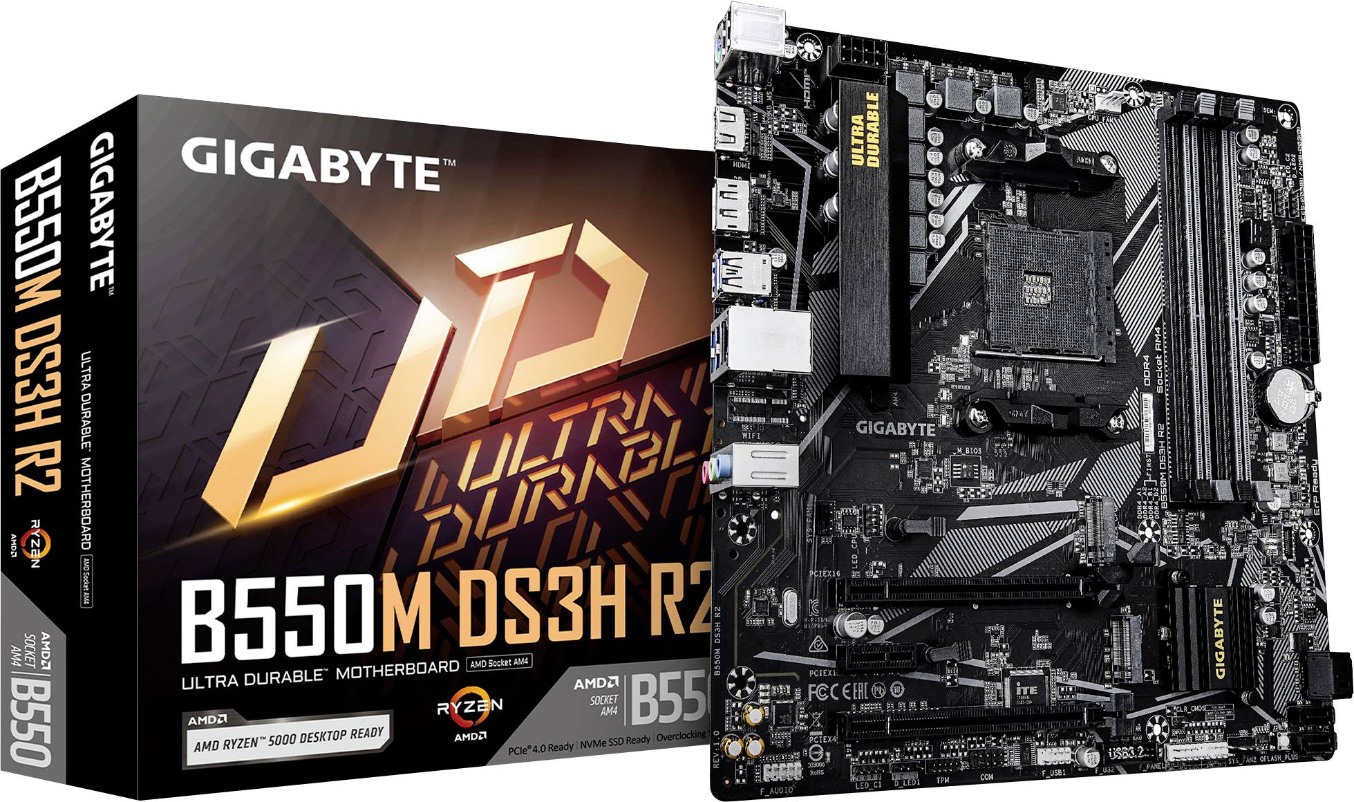 Gigabyte B550M Mainboard Sockel (PC) AMD® AM4 Formfaktor (Details) Micro-ATX Mainboard-Chipsatz AMD® B550