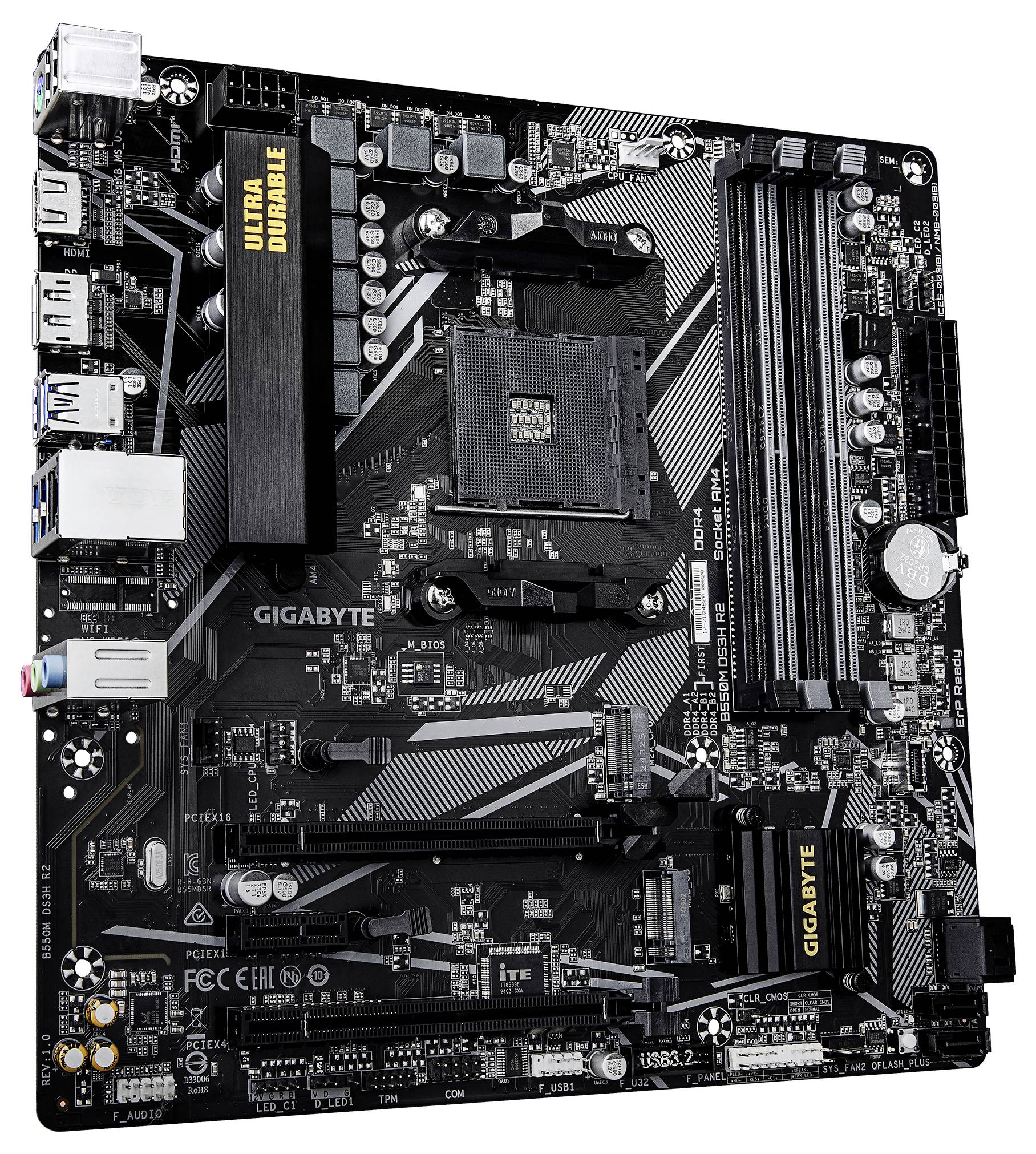 Gigabyte B550M Mainboard Sockel (PC) AMD® AM4 Formfaktor (Details) Micro-ATX Mainboard-Chipsatz AMD® B550