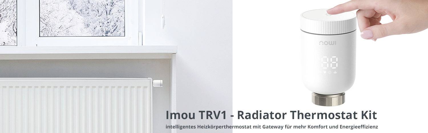 IMOU KIT-TRV1-EU-2 TRV1 Smart Radiator Thermostat Kit Funk-Heizungssteuerung-Set Heizkörperventil Digitales Thermostat 1St.