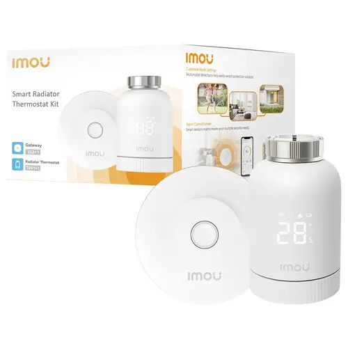 IMOU KIT-TRV1-EU-2 TRV1 Smart Radiator Thermostat Kit Funk-Heizungssteuerung-Set Heizkörperventil Digitales Thermostat 1St. IMOU KIT-TRV1-EU-2 TRV1 Smart Radiator Thermostat Kit Funk-Heizungssteuerung-Set Heizkörperventil Digitales Thermostat 1St.