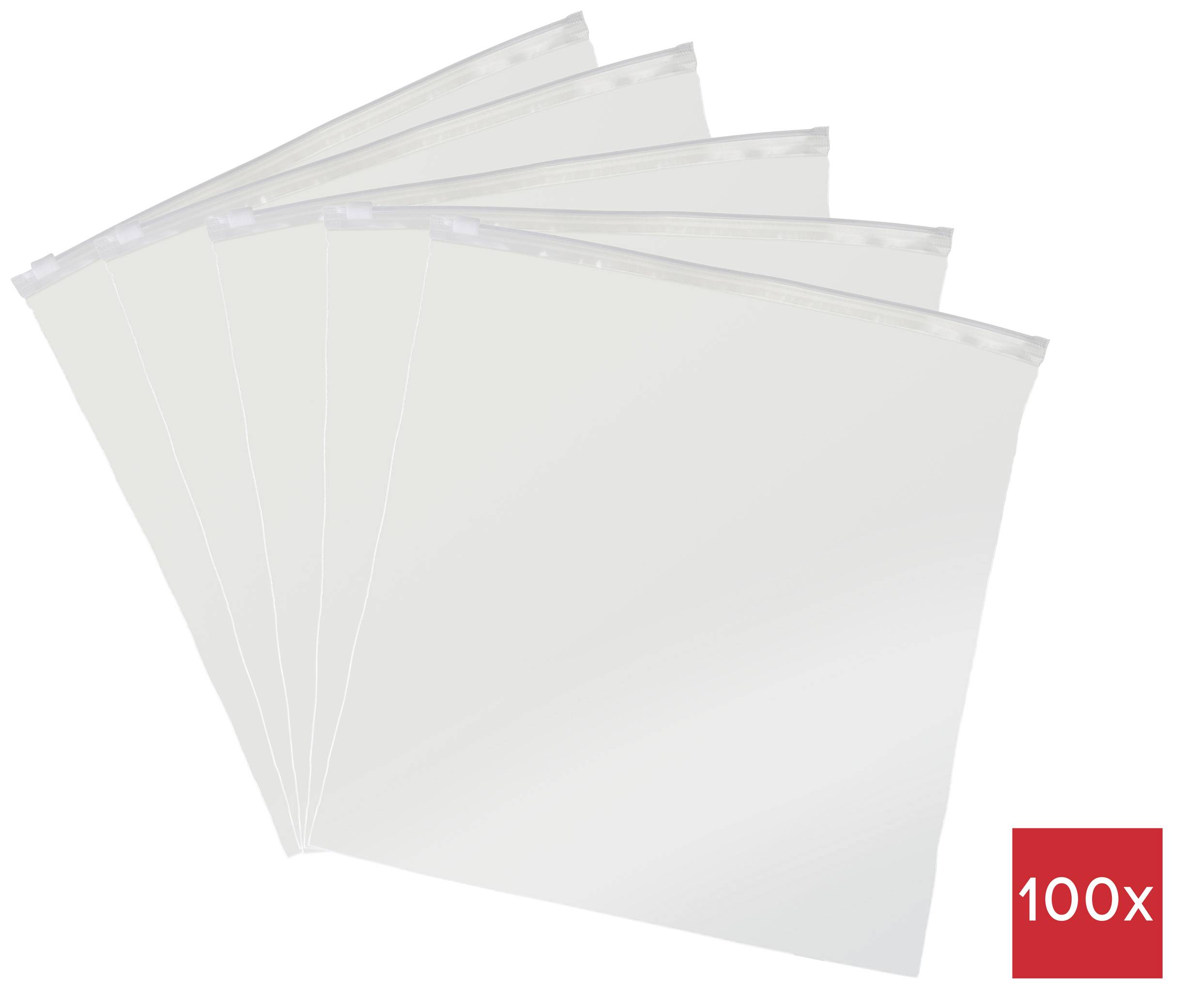 Transparente Polybeutel zur Aufbewahrung; Packung mit 100 Stück; ideal zum Organisieren und Schutz von Gegenständen.