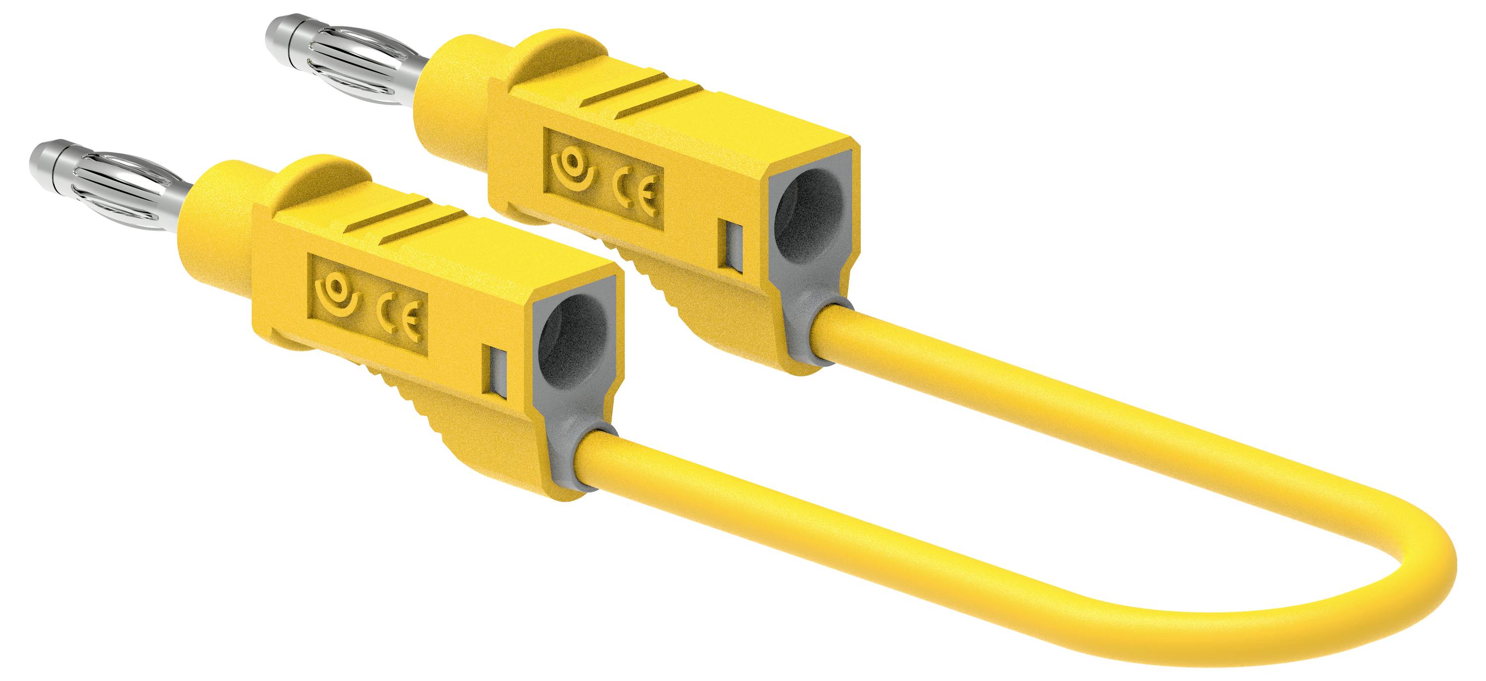 Electro PJP 2112-CD1-100J Messleitung Bananenstecker 4mm 100cm Gelb 1St.